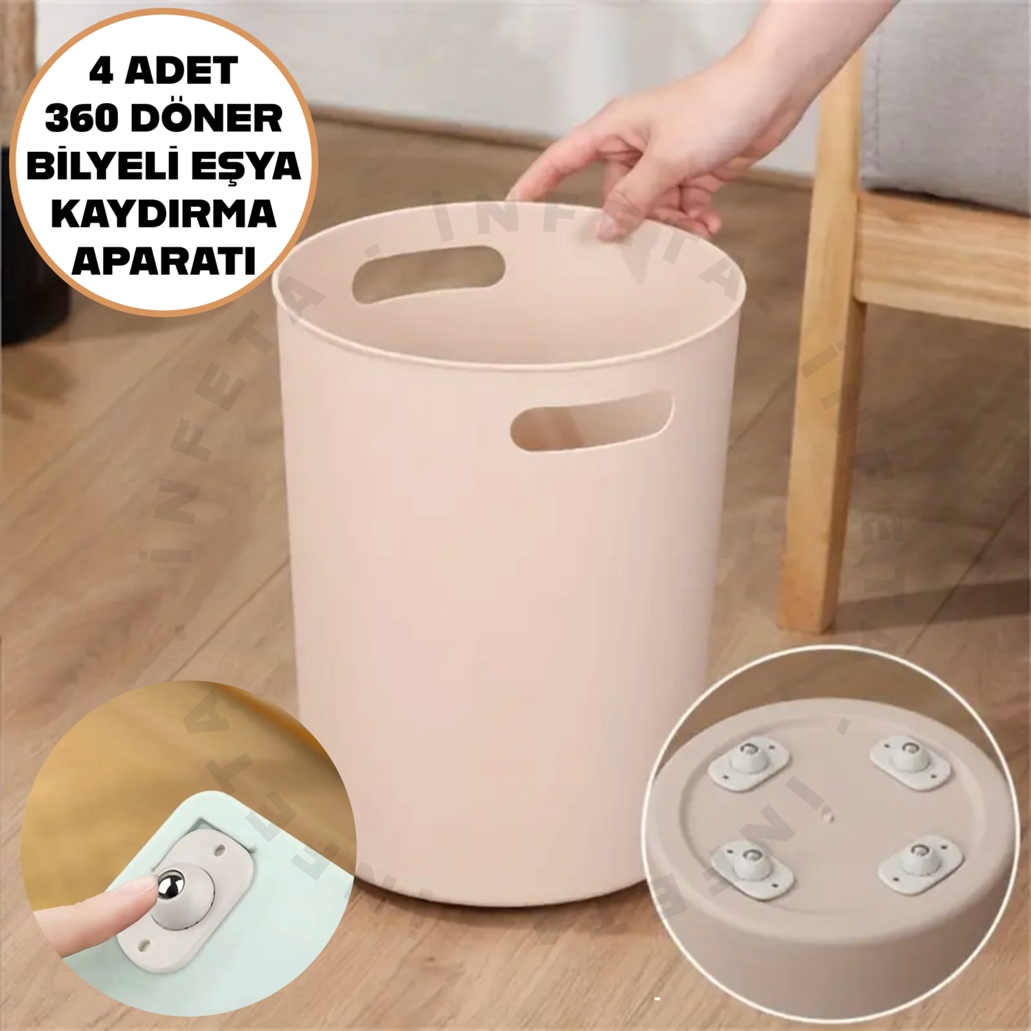 Pratik 4lü 360 Derece Döner Tekerlek Bilyeli Eşya Kaydırma Aparatı Yapışkanlı Kolay Taşıma Bilyeleri