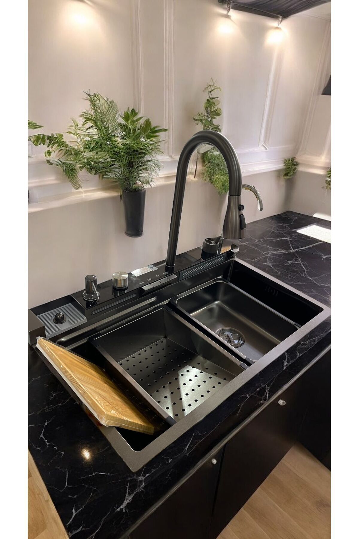 Asil Krom Şelaleli Eviye, Tam Set, Teknolojik, Akıllı Mutfak Evyesi, Mutfak Lavabosu