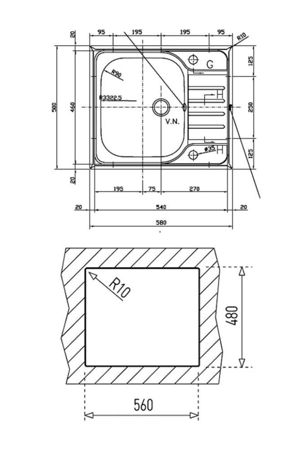 CLASSİC 1B ½ D 580.500 PASLANMAZ ÇELİK SAĞ EVYE