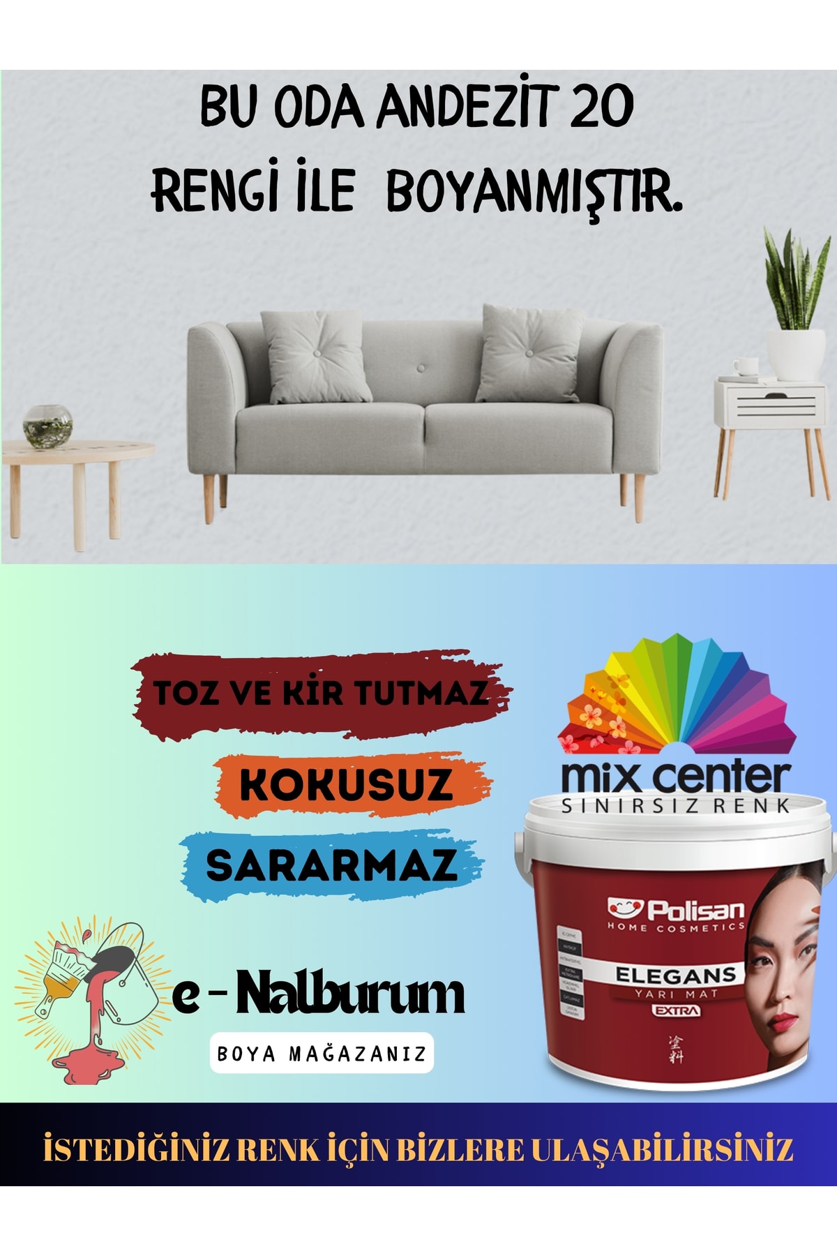 Elegans Extra m² Antibakteriyel-Küf Önleyici Maksimum Silinebilir İç Cephe Boyası2.5Lt-3.5Kg