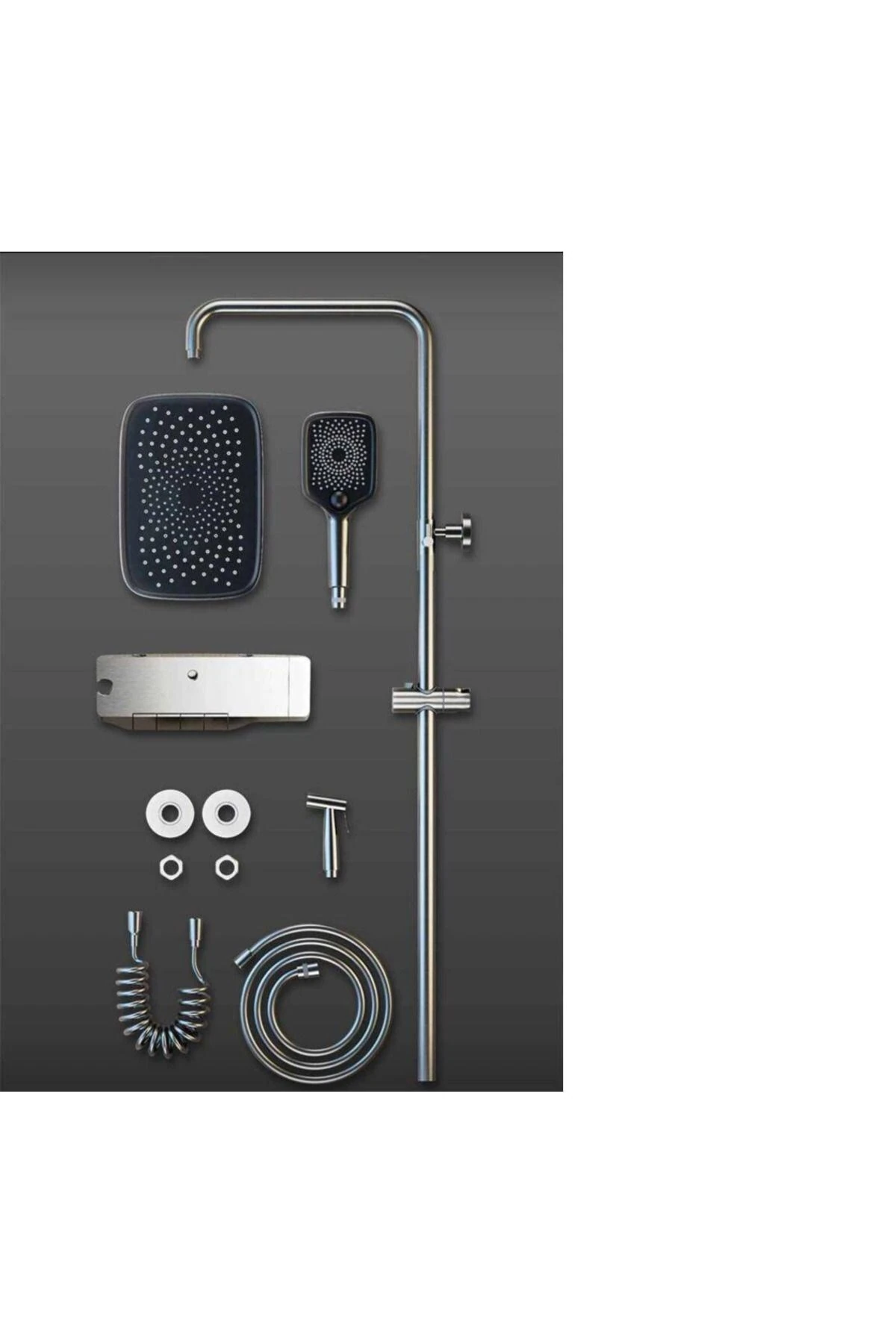 Piyano 5 Fonksiyonlu Kendinden Banyo Bataryalı Robot Duş Seti Şattaf Tepe Duşu Duş Set