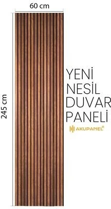 Flex 60X245 cm Ceviz Renk Akustik Ahşap Duvar Paneli
