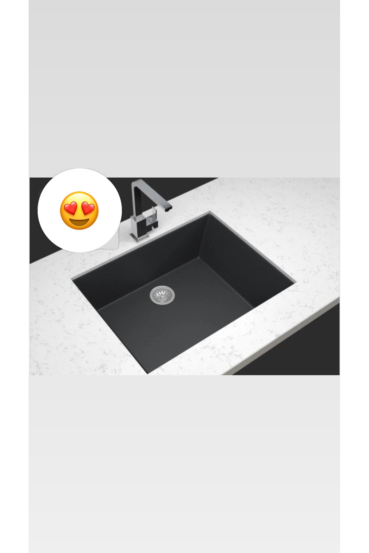 Mutfak Evyesi Granit Antrasit 44x54 Cm