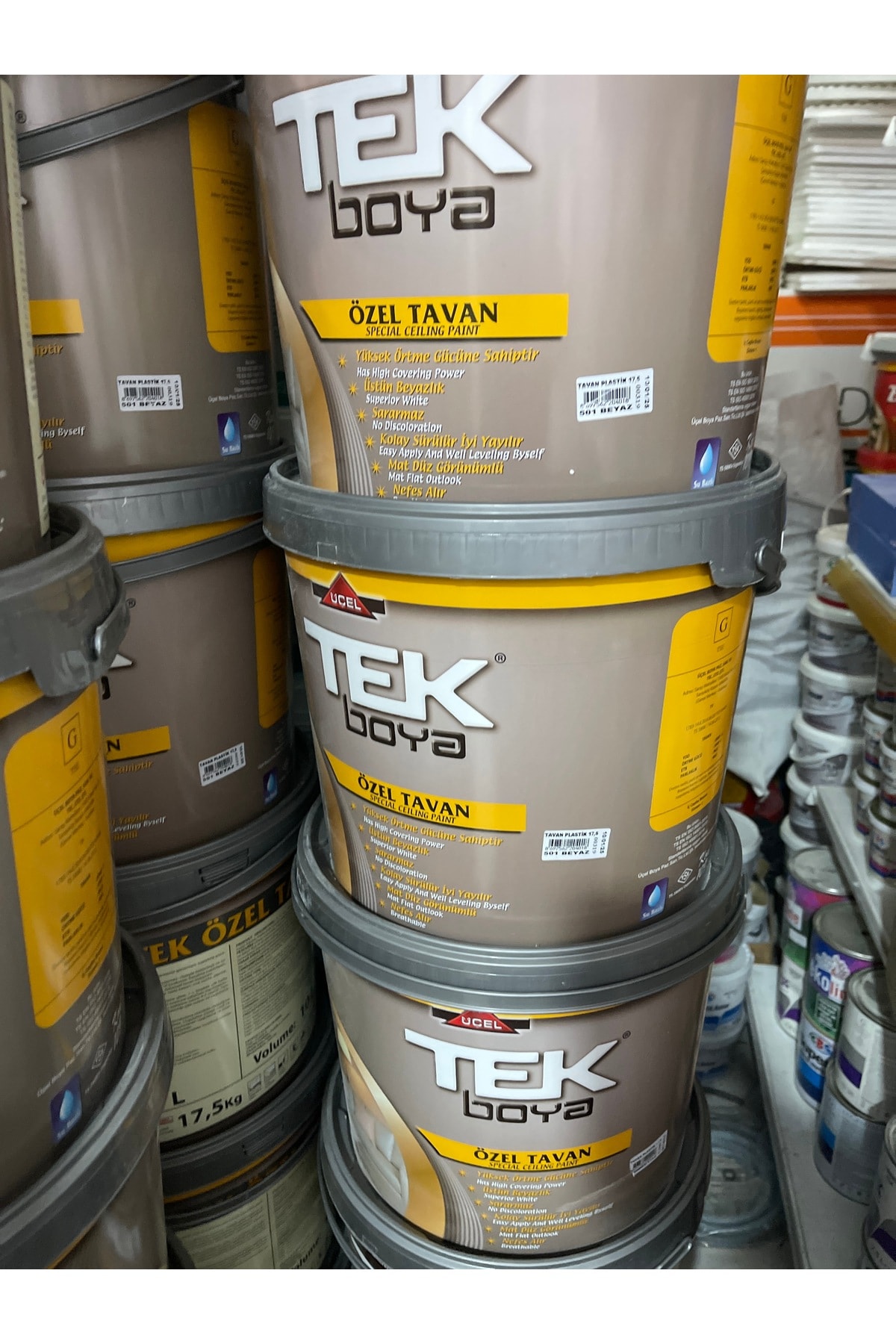 Tek Tavan Boyası Beyaz 17.5 Kg 10 Lt