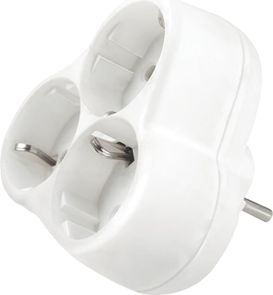 Topraklı Üçlü Beyaz Fiş - Priz Yonca