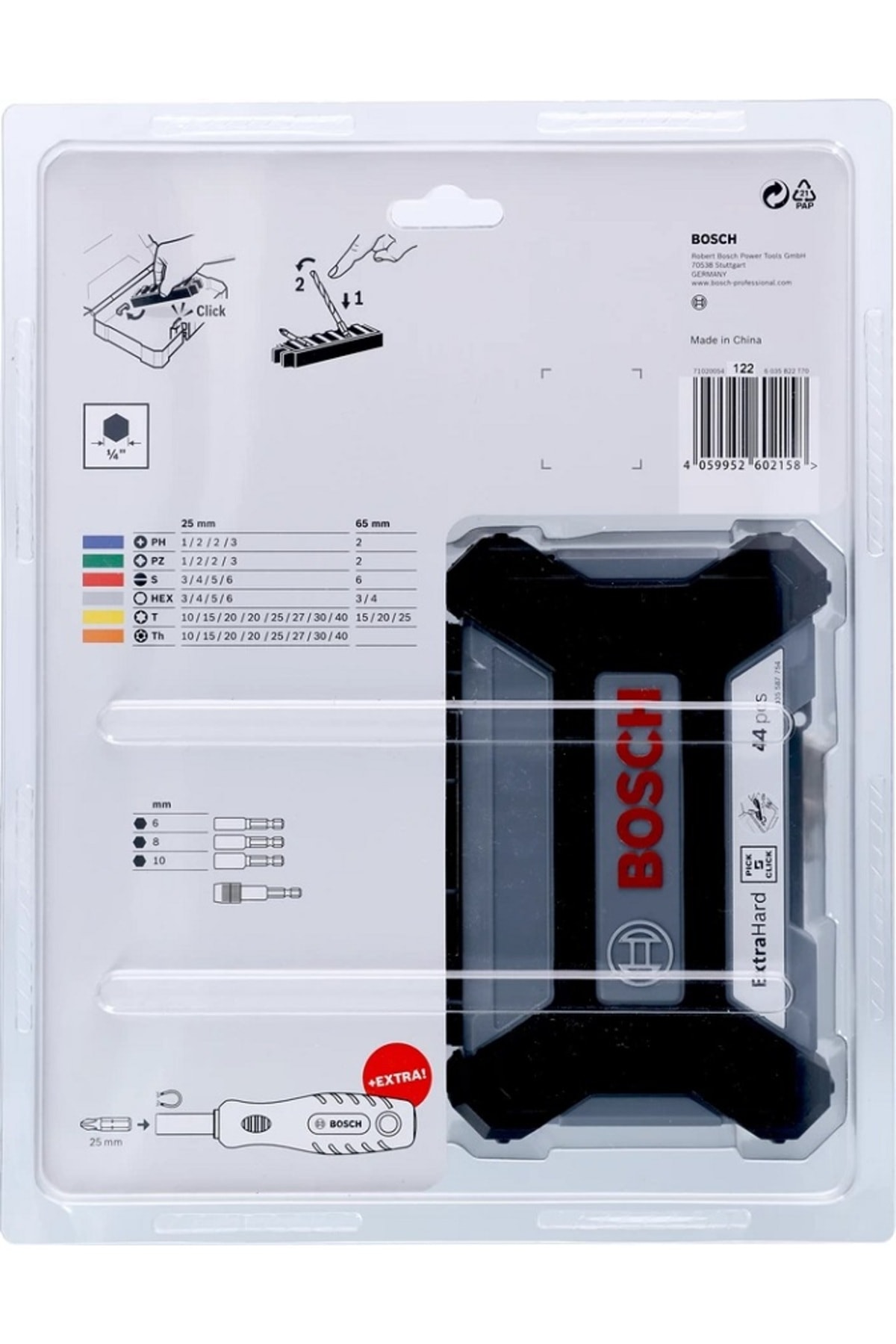 BOSCH 45 Parça Çantalı Ekstra Sert S2 Bits Vidalama Ucu Tornavida Dahil