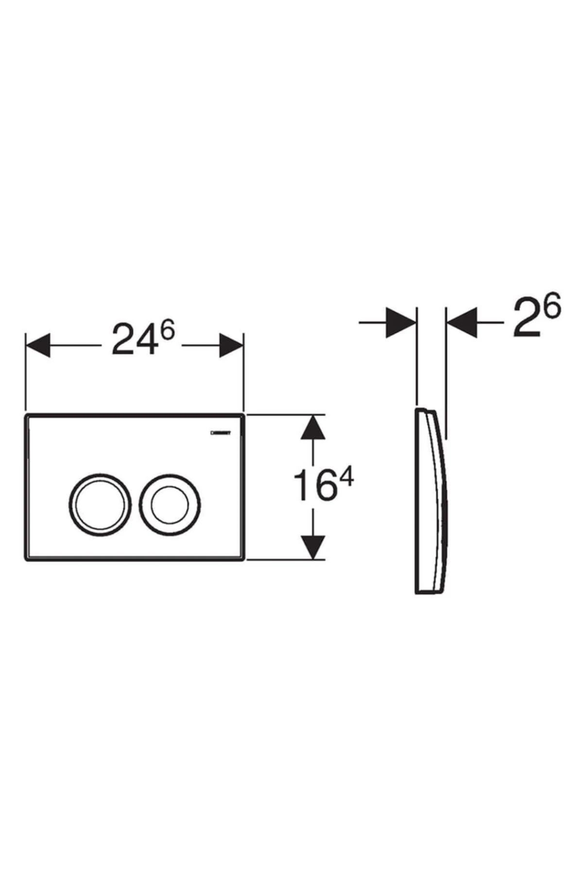 Delta25 115.125.11.5 Kumanda Paneli Çift Basmalı - Beyaz