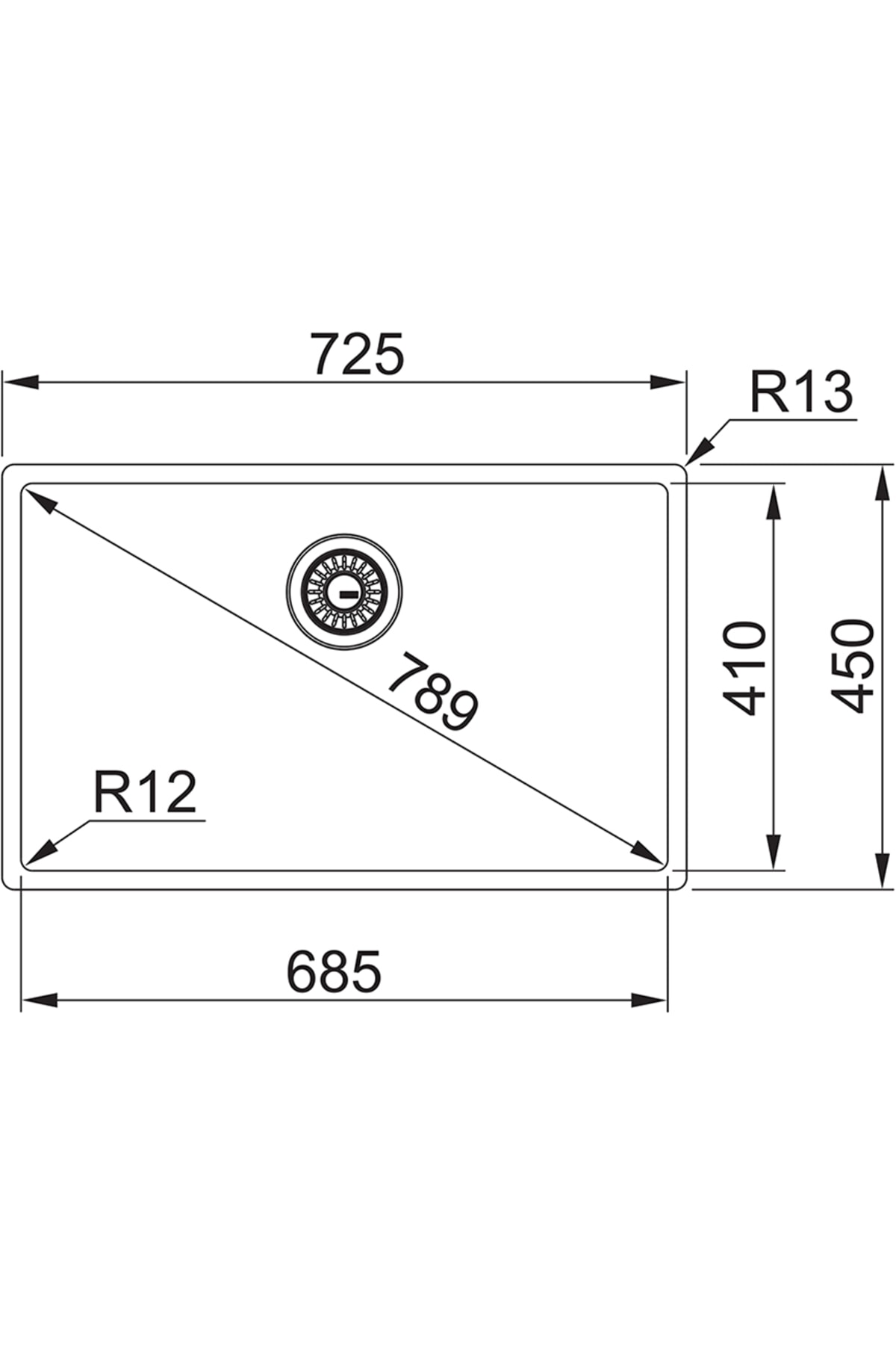 Celık Evye Box Bxx 210/110-68 Tek Gözlü Damlalıksız