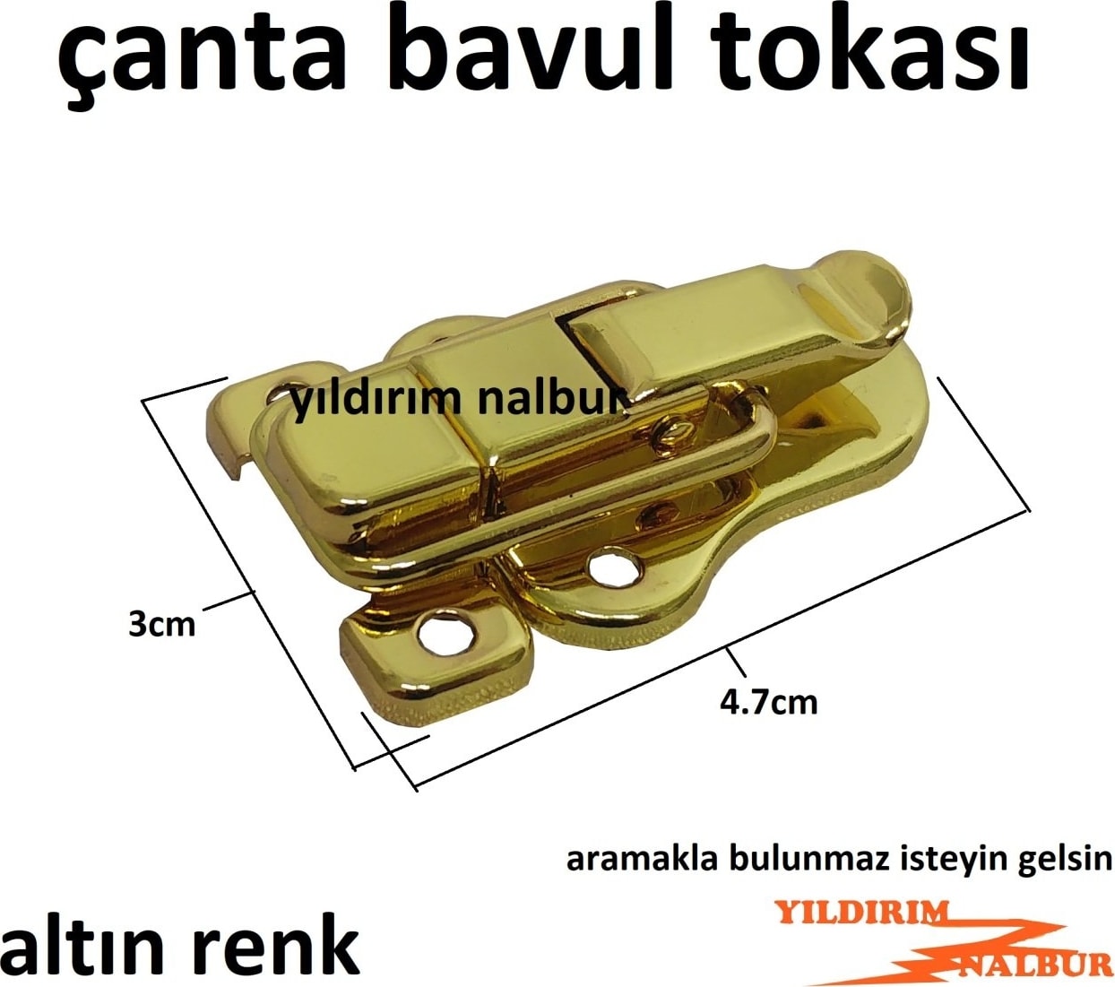 Çanta Tokası 2 Adet Sarı Renk Gold Altın Renk Kutu Kilidi Sandık Bavul Kilidi Çengelli