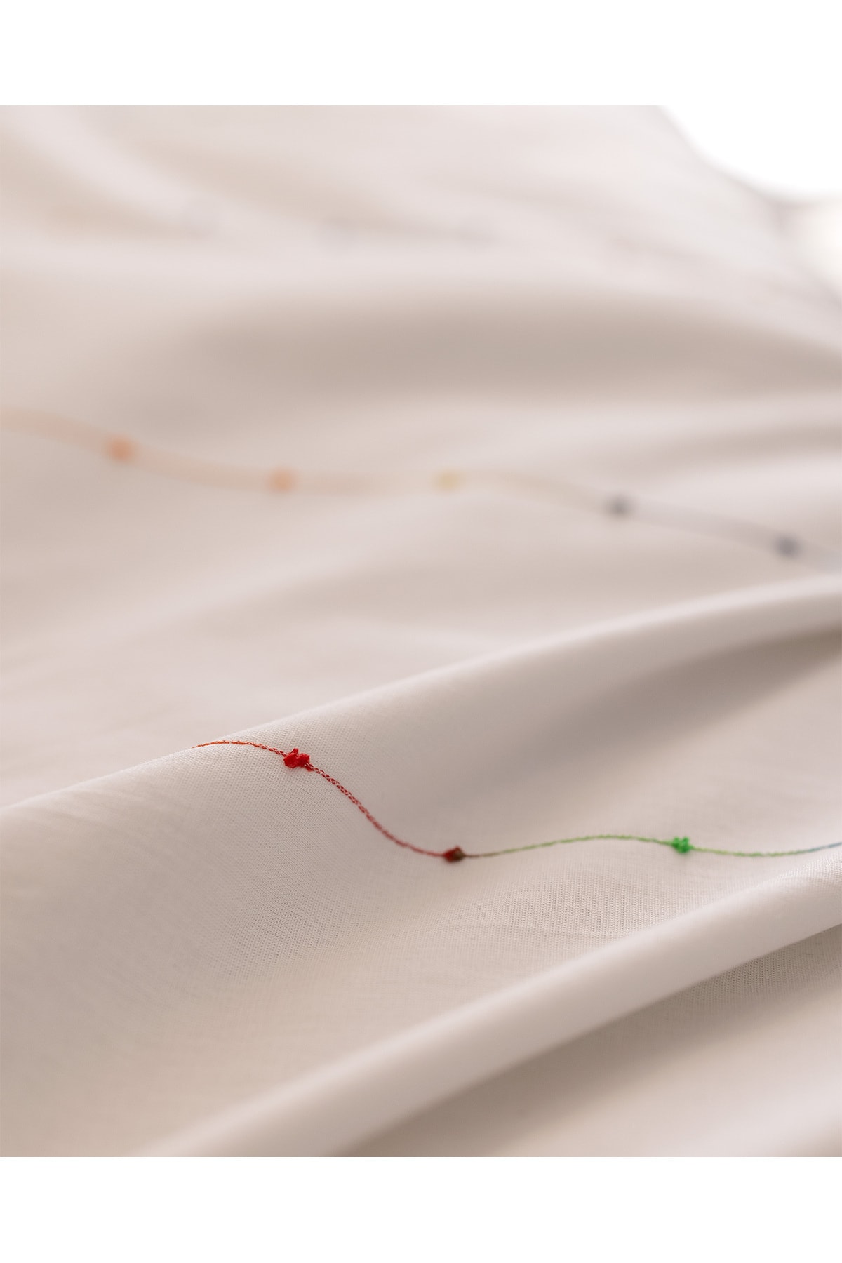 Estampe King Size %100 Pamuk Ranforce Nakışlı Nevresim Takımı - Beyaz