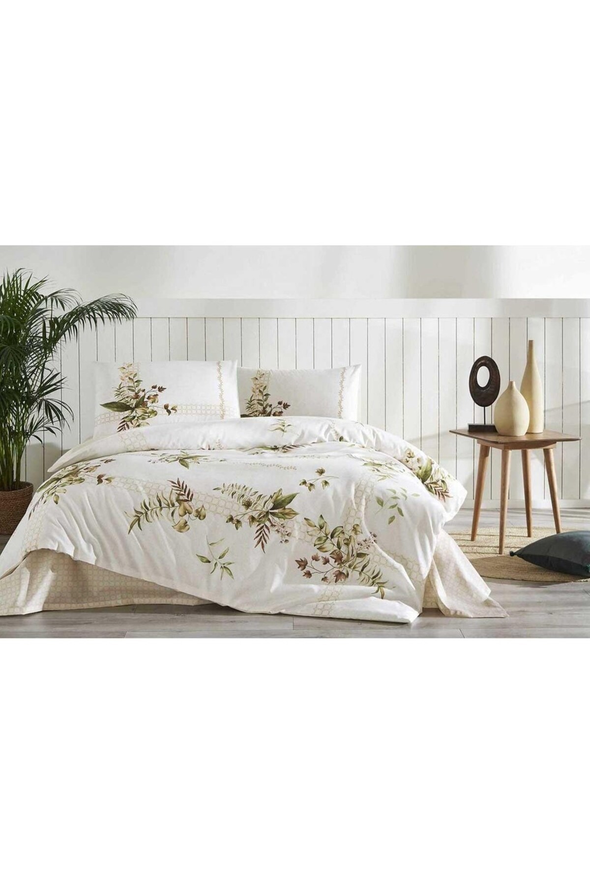 Çift Kişilik Krem Forest Ivy Nevresim Takımı