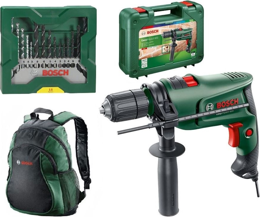 BOSCH Easyimpact 600 13MM 600 Watt Darbeli Matkap 15 Parça Matkap Ucu