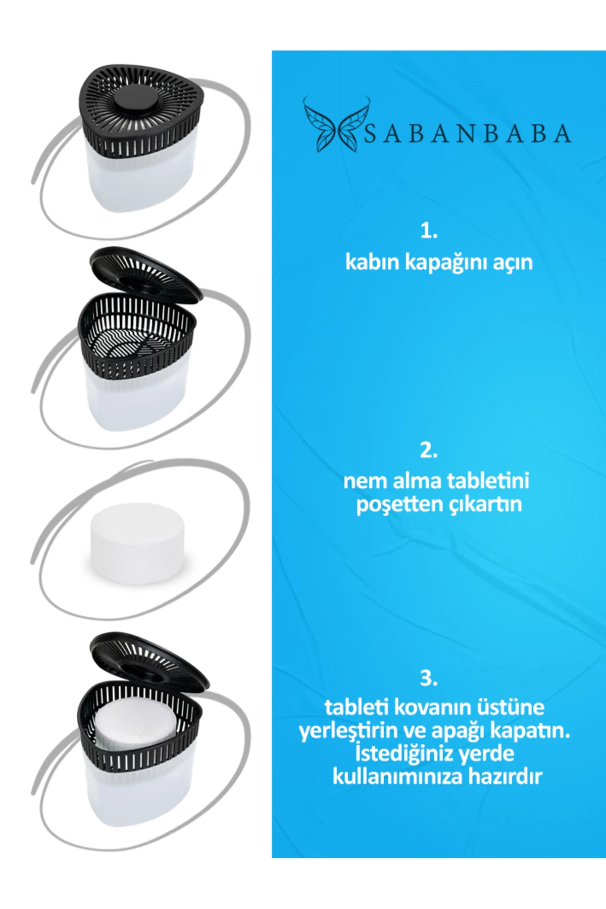 500 gr Nem Alıcılı Ve Rutubet Giderici Aparat Üçgen Naturel (TABLET DAHİL)