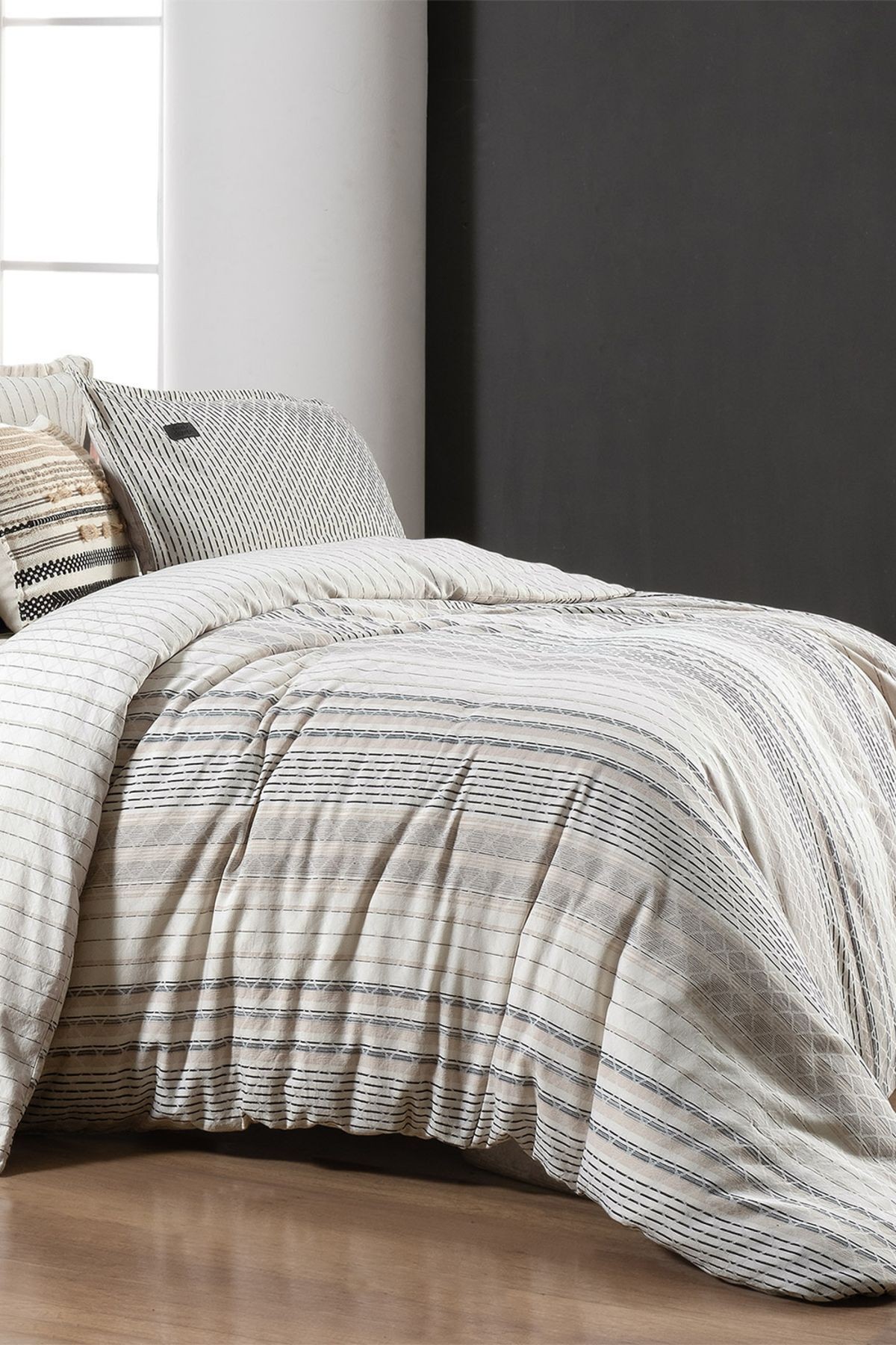 Calamor Bej Tek Kişilik %100 Pamuk Mood Comfort Nevresim Takımı