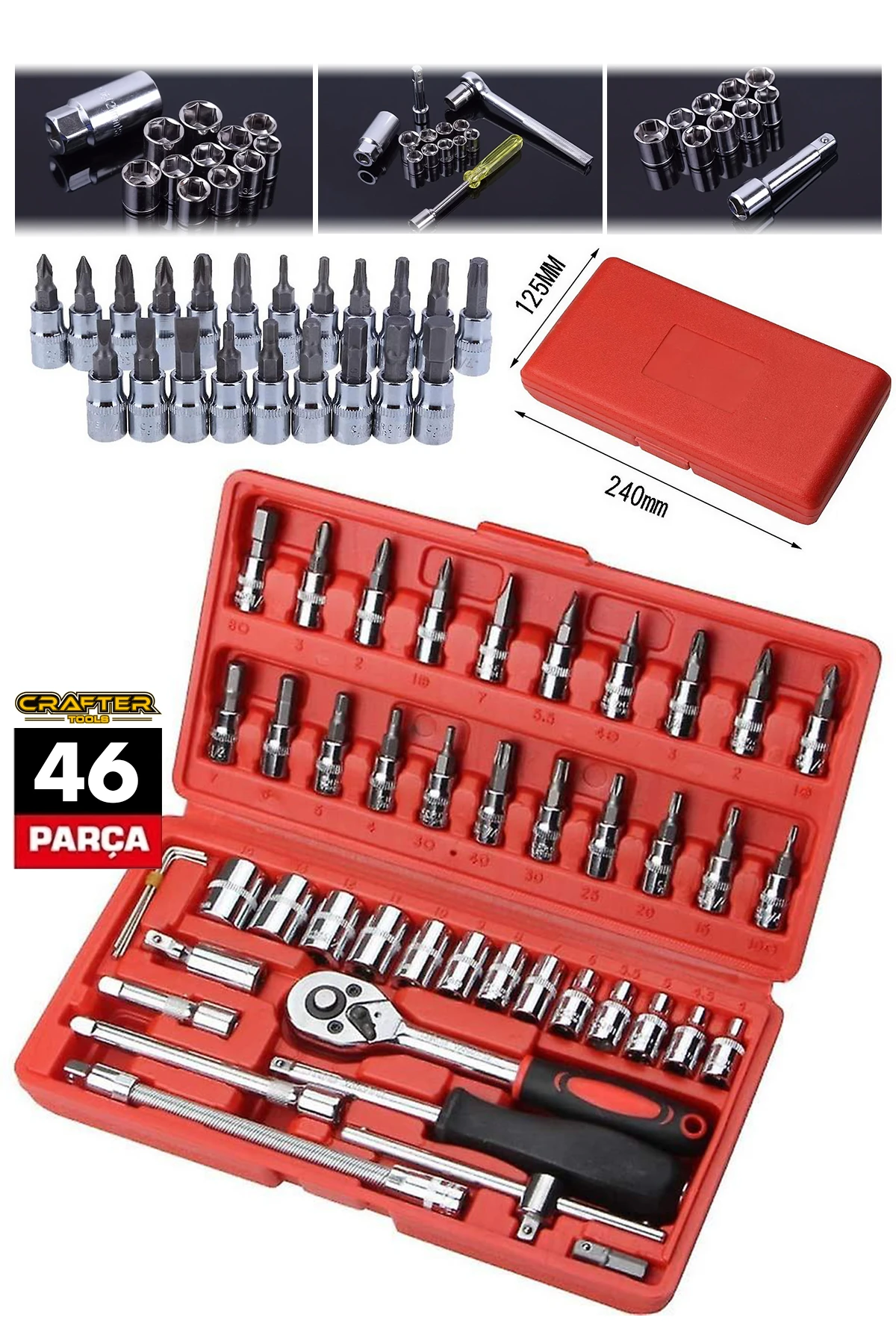 tools Alman 46 Parça 1/4 Küçük Lokma Takımı Seti