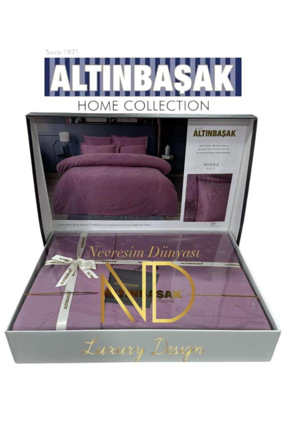 Jakarlı Saten Çift Kişilik Nevresim Takımı Dıamond Coin
