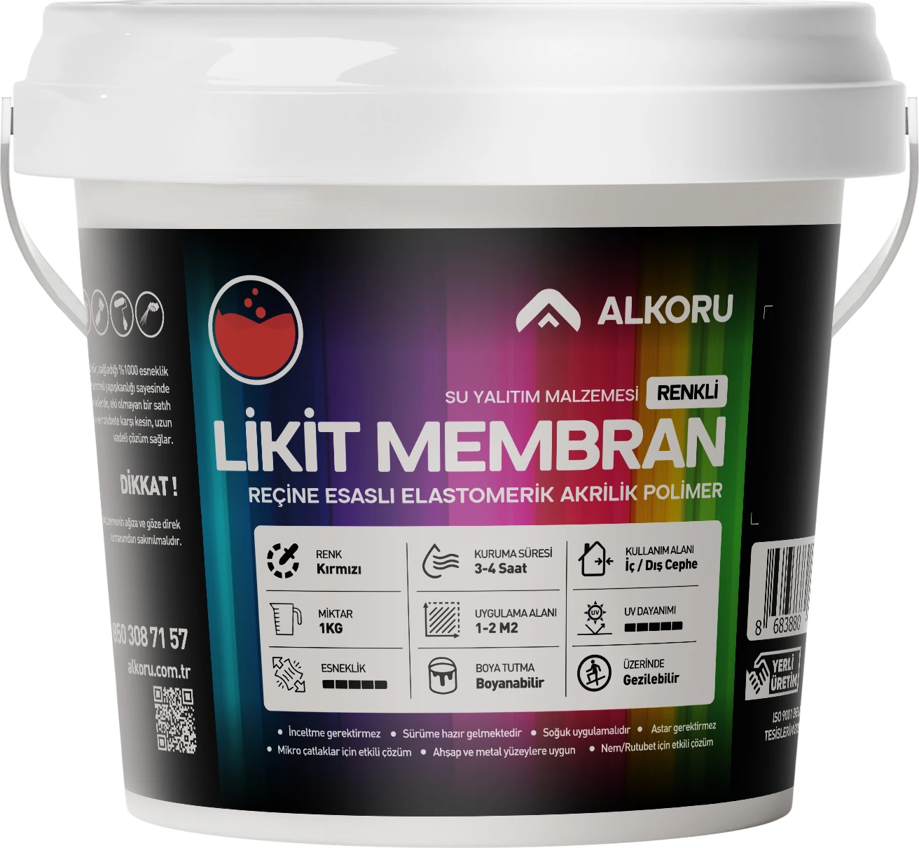 1 kg Kırmızı Likit Membran Renkli Reçine Esaslı Sıvı Su Yalıtım Malzemesi