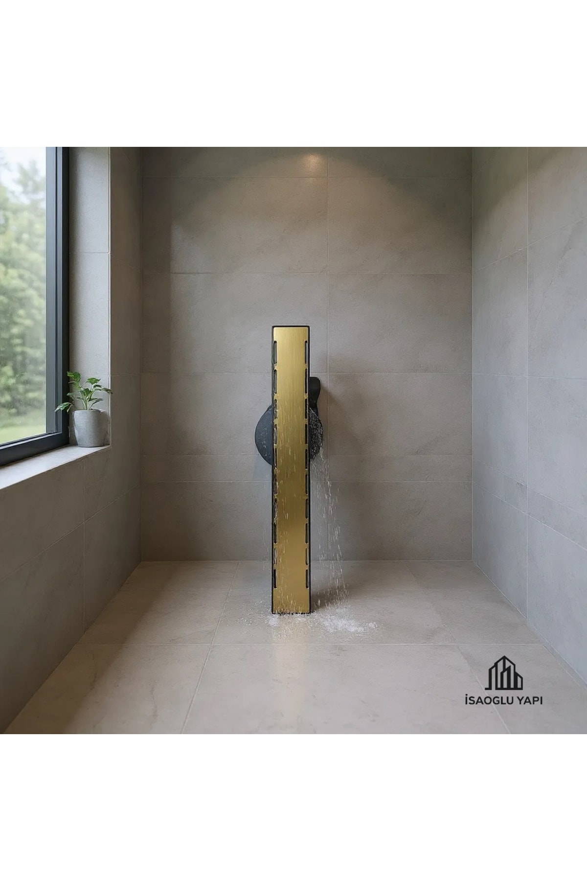 Mat Gold Duş Kanalı Duş Süzgeci Gold 40 Cm Paslanmaz Çelik Duş Gideri