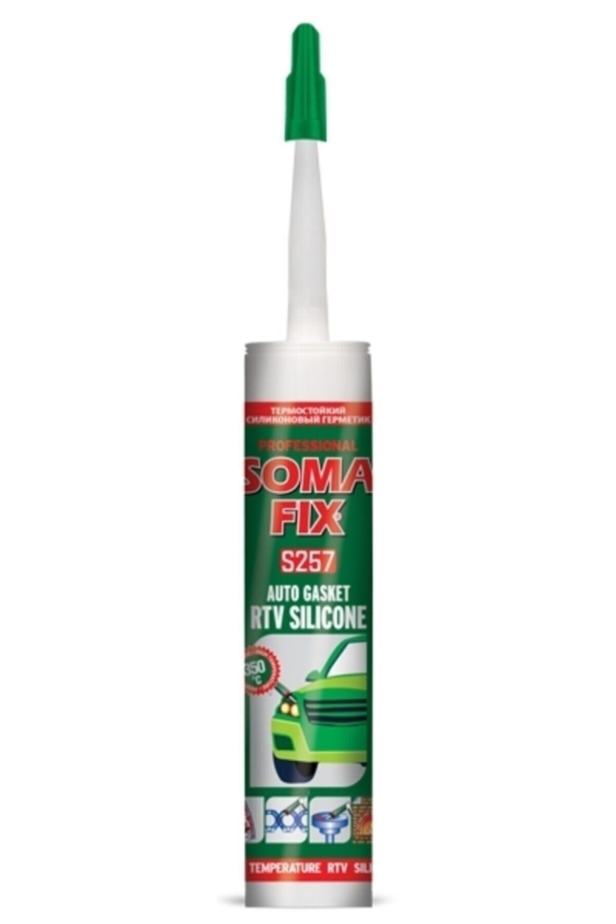 Soma Fix 350 Dereceye Dayanıklı Yüksek Isı Silikonu Kırmızı 280 ml 1 Adet