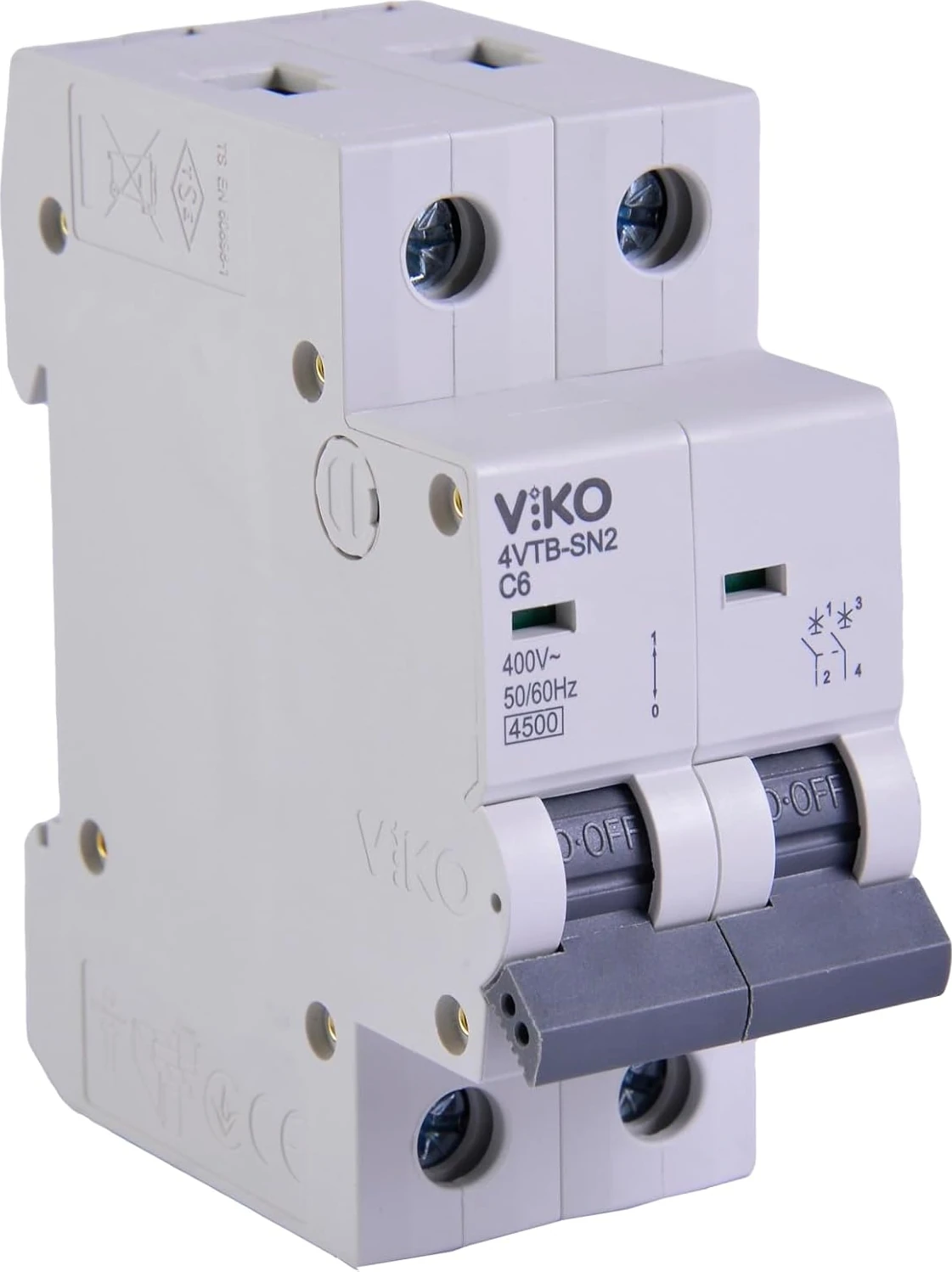 4VTB-2C06 Otomatik Sigorta 4,5ka C Tipi 2 Kutup 06A