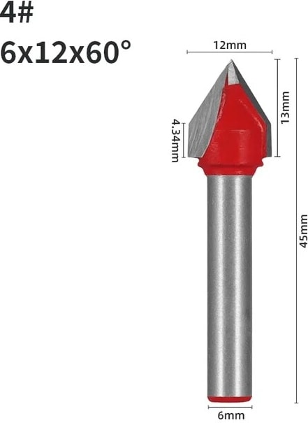 6X12X60 Nxwınd 3D V Tipi Planya Kesici Bit Yönlendirici Bit Cnc Katı Karbür Kesiciler Ağaç Işleme Freze Kesicisi Ahşap Bit Yüz Mill (Yurt Dışından)