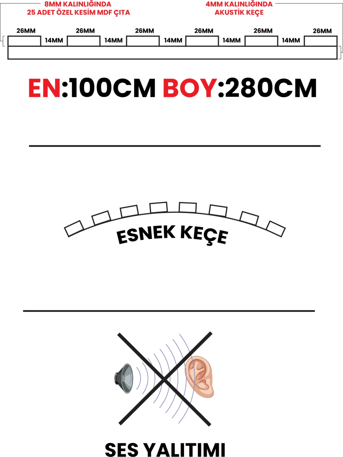 Mdf Ahşap Akustik Duvar Paneli 100 x 280 cm ( Safir Meşe )