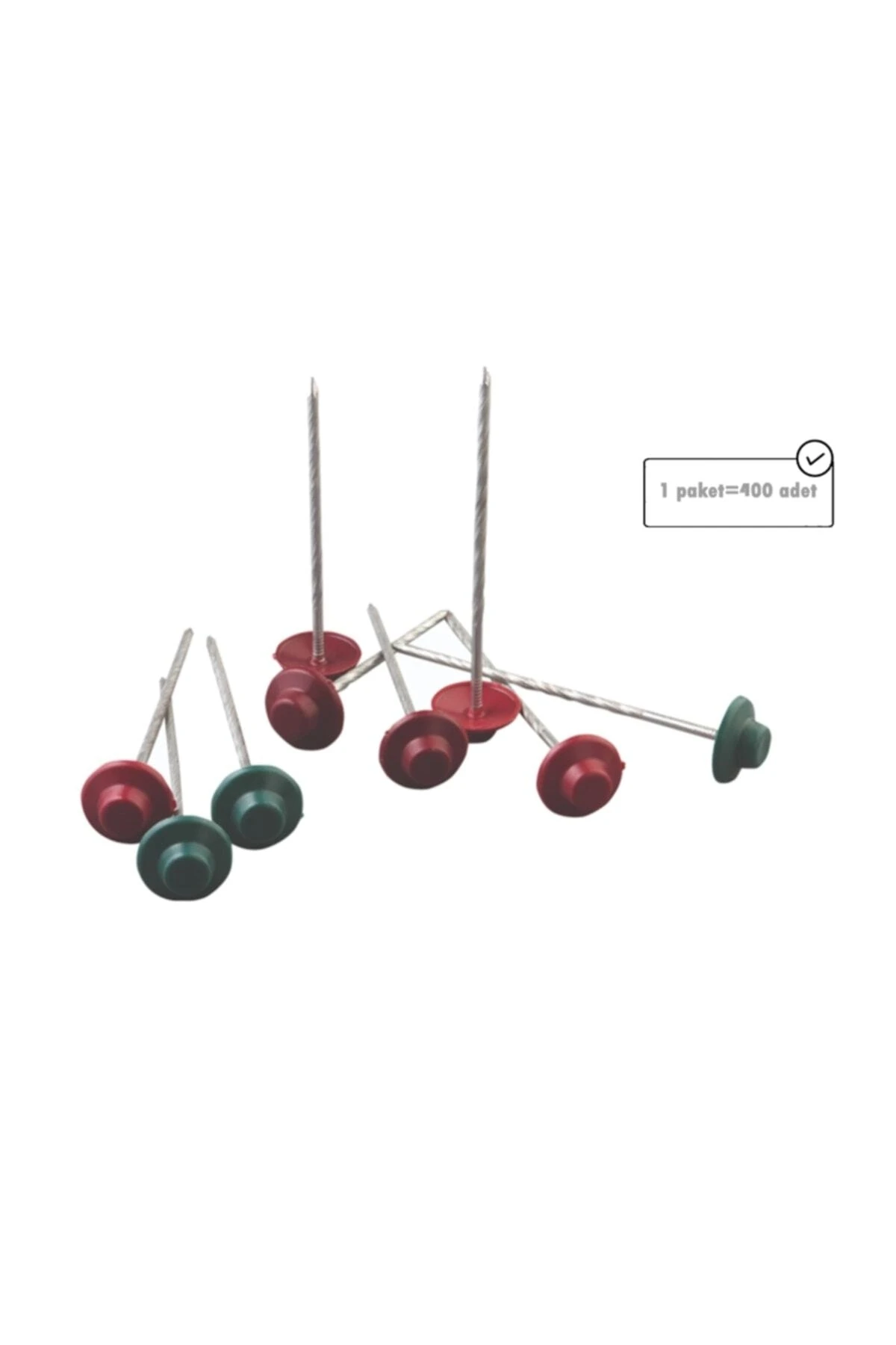 Ondulin Çivisi Sabit Çatı Çivisi 8 Cm 400 Adet 1 Kutu Yeşil