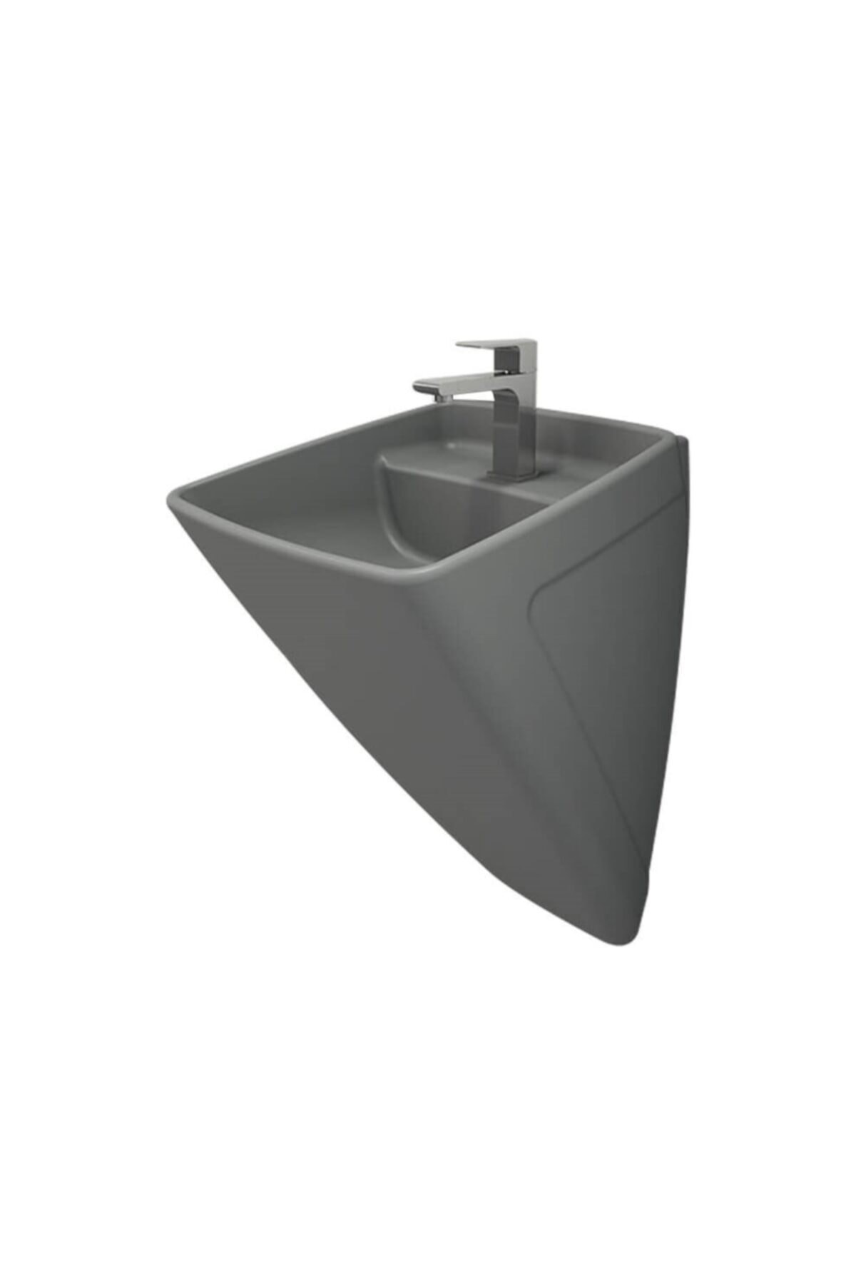 Firenze Asma Monoblok Lavabo, 48 Cm, Mat Gri 1082-006-0126