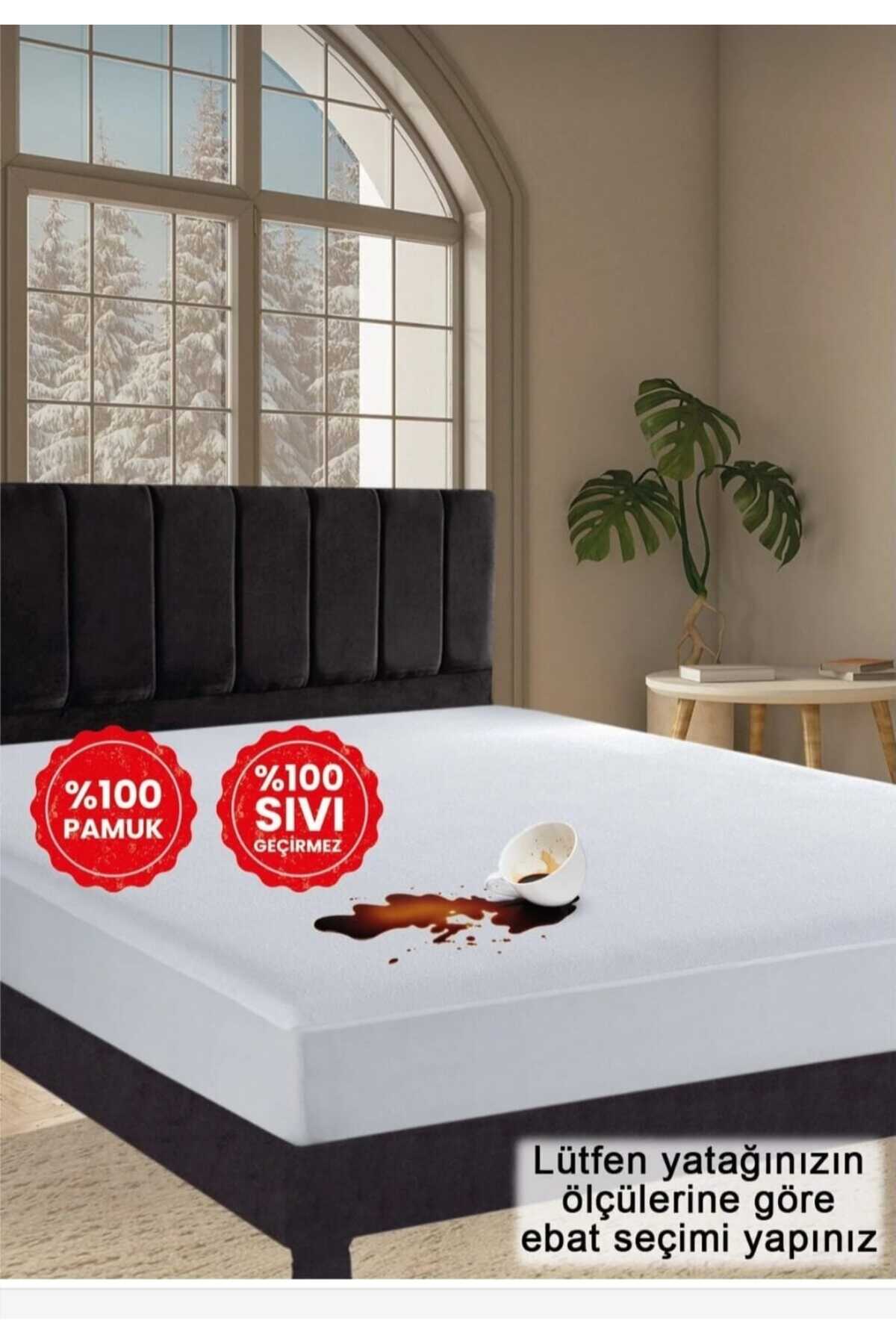 Sıvı  Geçirmez Çift  Kişilik  Battal  Boy  Alez  Yatak  Koruyucu  Lastikli  Çarşaf  Büyük  Boy  Alez