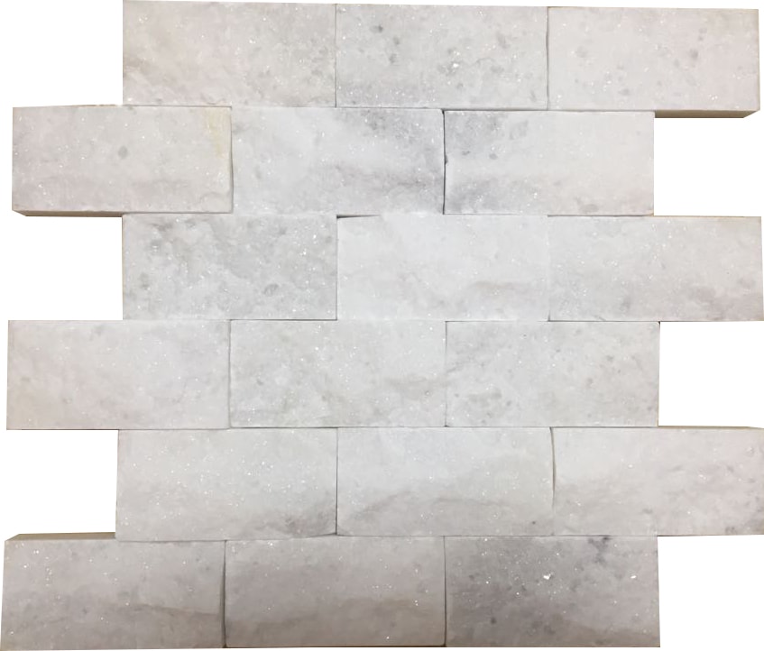 5X10Cm White Mermer Doğal Taş Patlatma Taş Mozaik Duvar Kaplaması