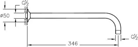 Vitra Origin A45652 Duvardan Uzun Duş Dirseği