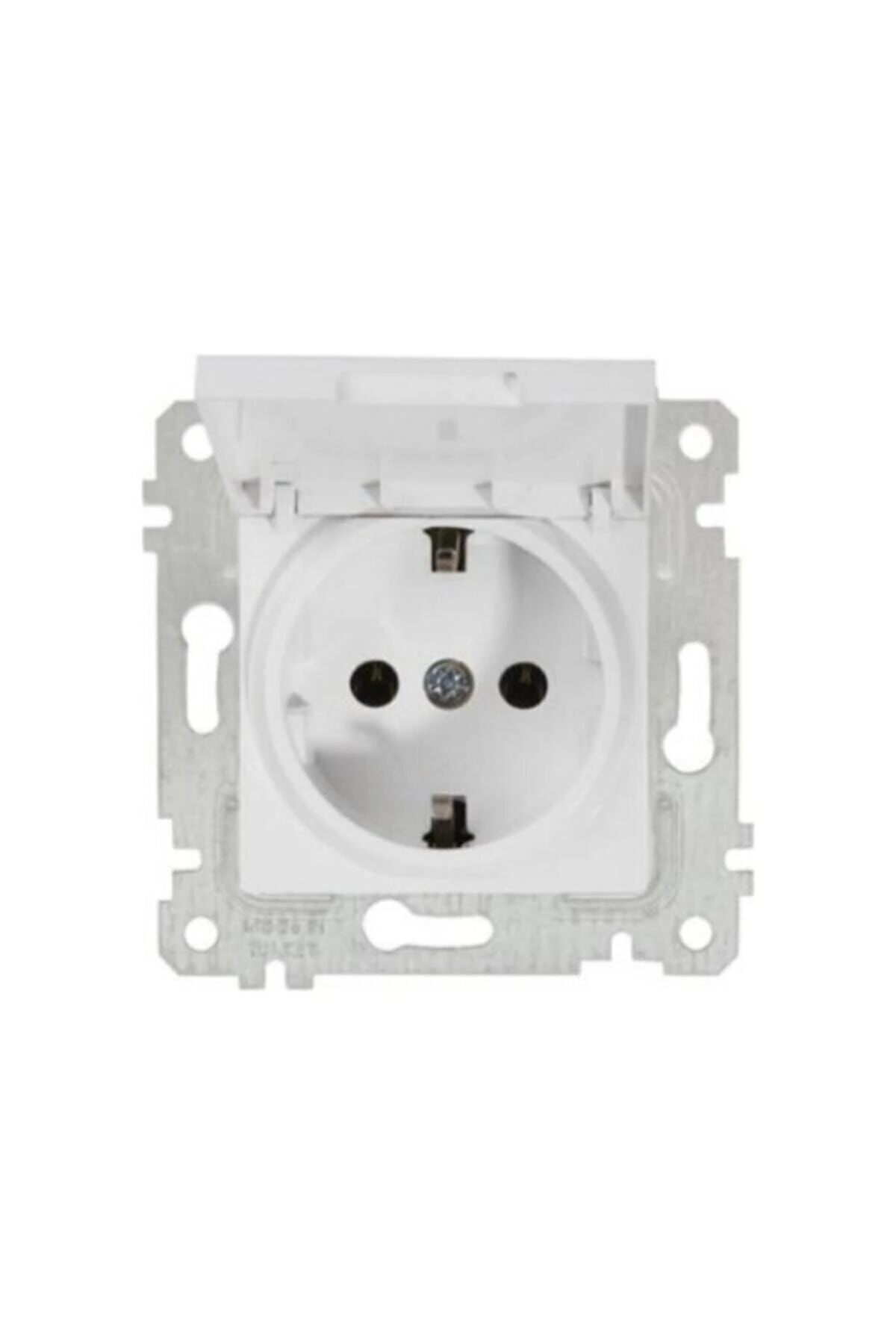 Rita Beyaz Topraklı Kapaklı Priz // 10 Adet/ Çerçevesizdir