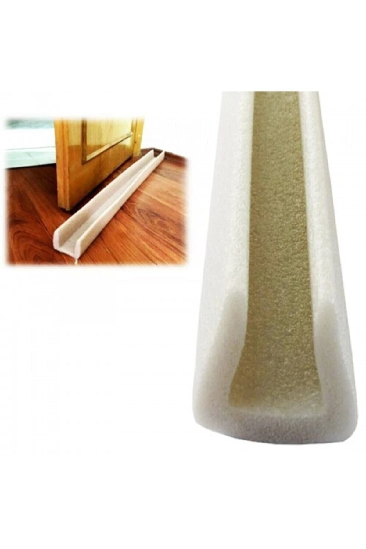 1 Adet Beyaz Geçmeli Kapı Altı Soğuk Rüzgar Kesici Isı Yalıtımı Sağlayan Sızdırmaz Sünger