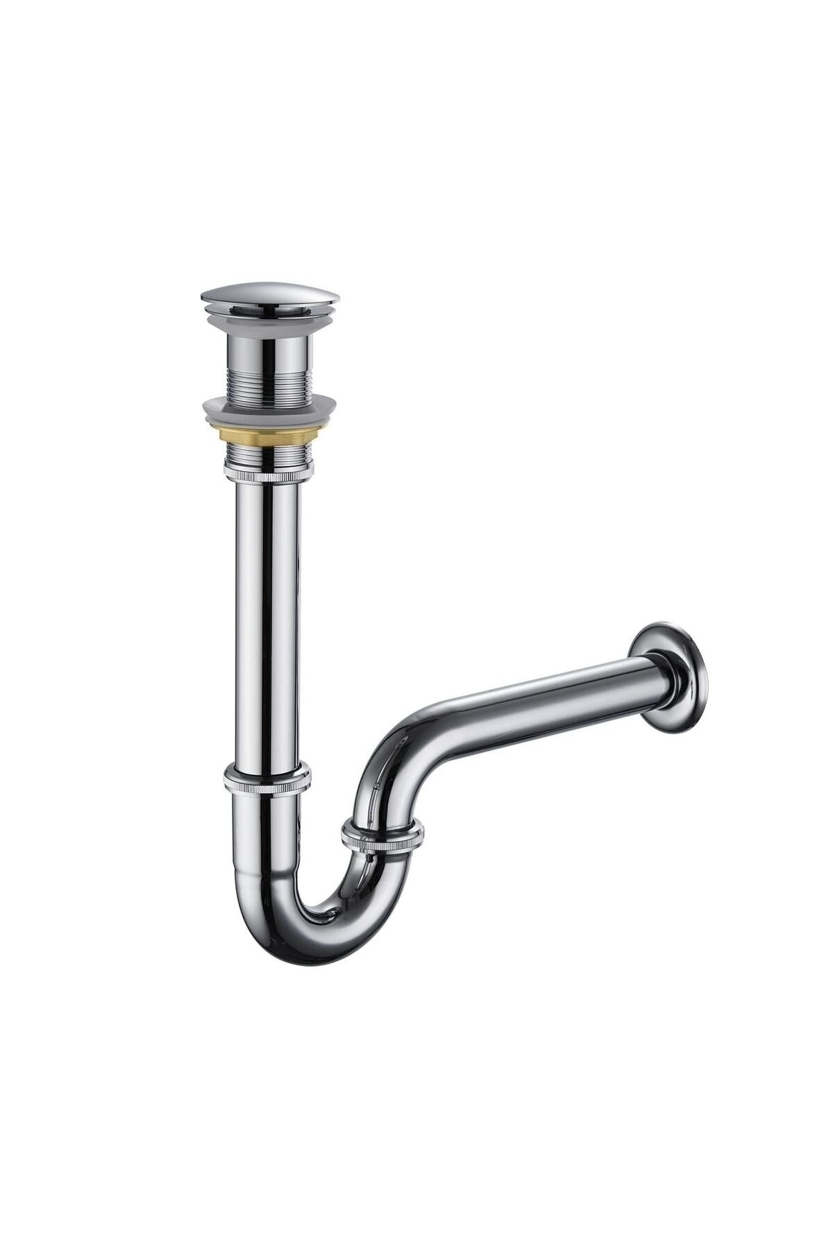Pop-up Basmalı Paslanmaz Çelik Metal Lavabo Sifonu KSF101