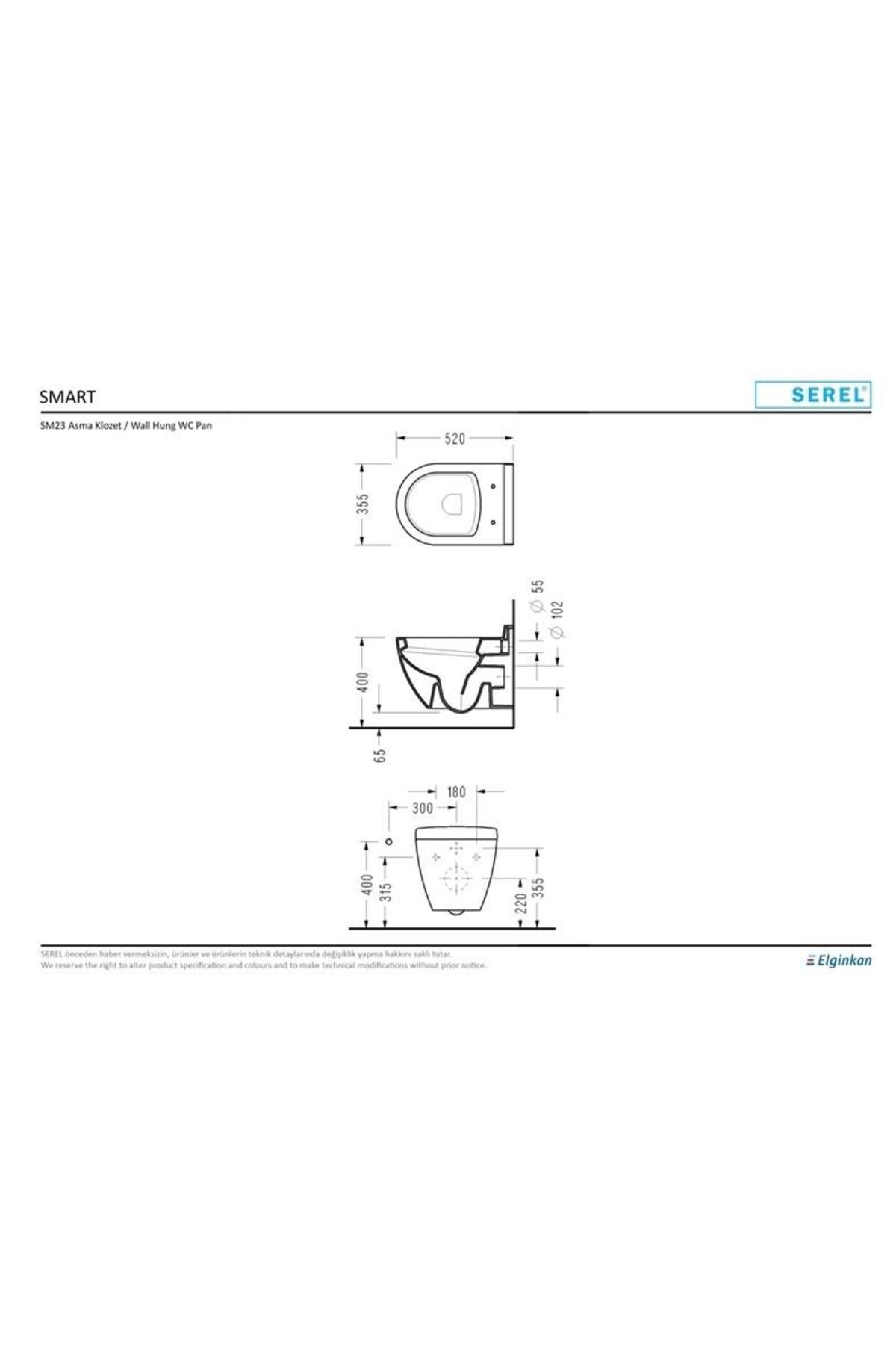 Serel Smart Asma Klozet + Serel Spil Klozet Kapağı (SM23ODS110H+2276001002)
