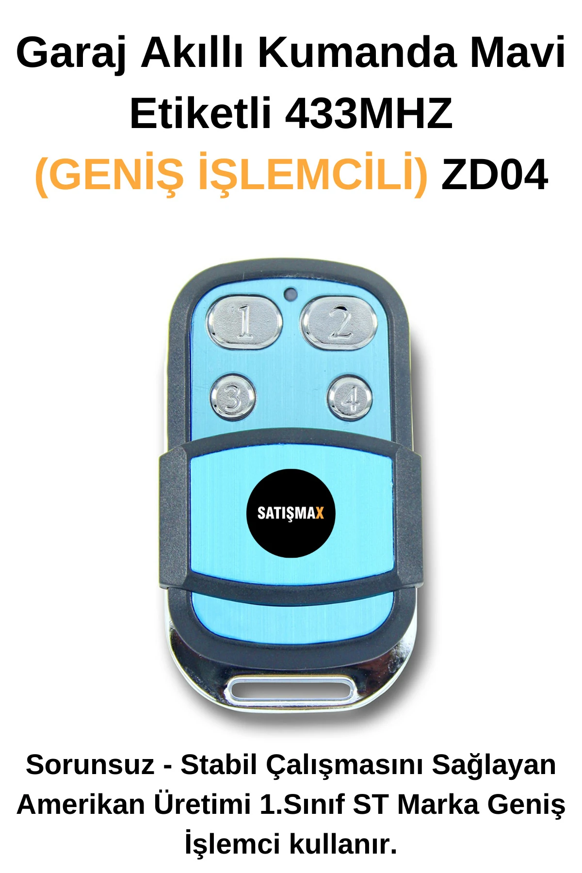 Universal Akıllı Öğrenebilen Garaj Kepenk Otopark Kumandası 433 Mhz (1. Kalite - St Işlemcili) ZD04