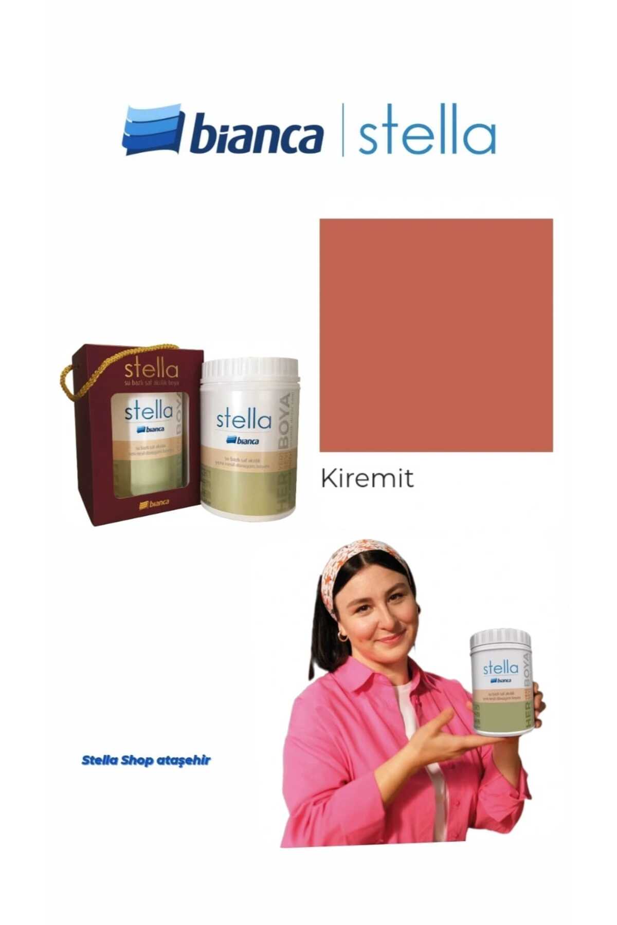 Stella Su Bazlı Saf Akrilik Boya 500ml - Kiremit