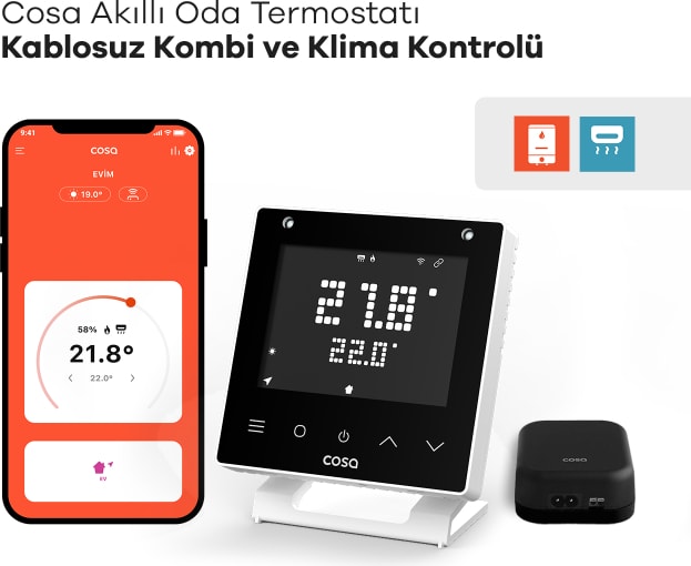 Akıllı Oda Termostatı Kablosuz Kombi ve Klima Kontrolü V5