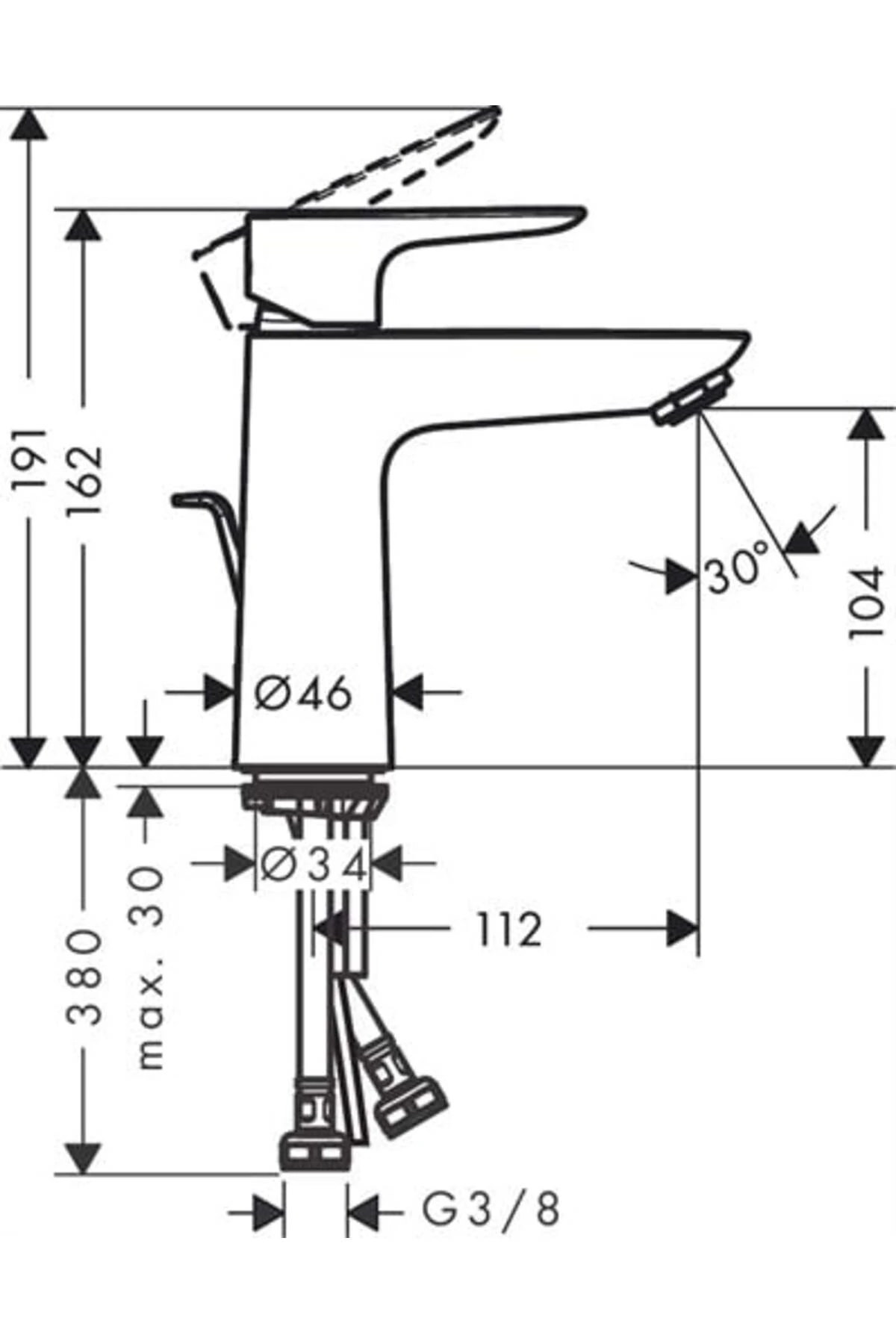 TALİS E TEK KOLLU LAVABO BATARYASI MAT ALTIN