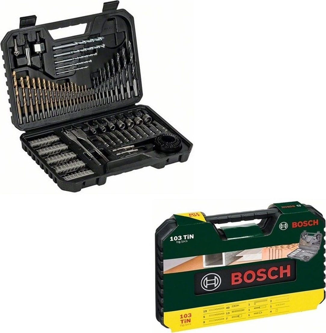 BOSCH Gsb 18V-50 Çift Akülü Darbeli Delme Vidalama Makinesi 18 V 2.0 Ah +  V-Line 103 Parça Matkap Ucu Seti Vidalama Ucu Seti Lokma Ucu