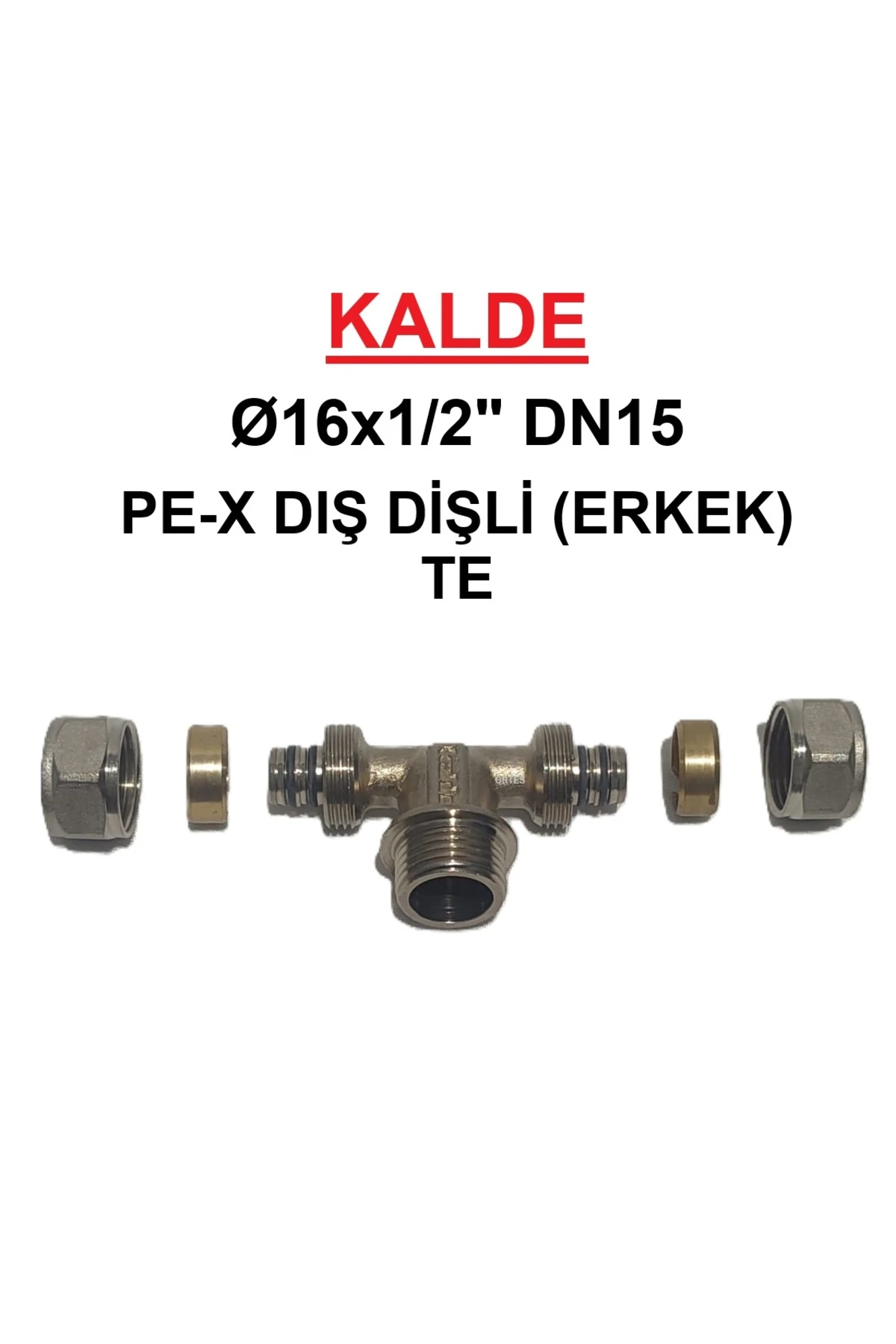 (5!li Paket) Ø16x1/2" Pex Te Dış Dişli - Erkek (Mobil Sistem Bağlantı Parçası)