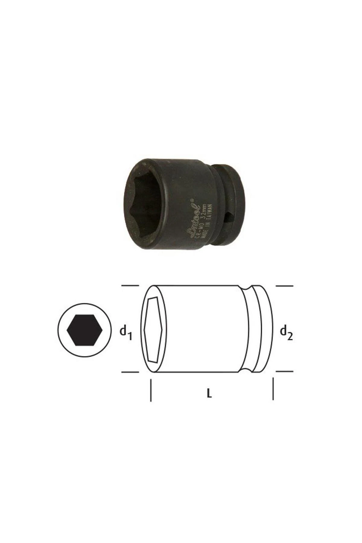 LN3424 Havalı Lokma Anahtar 3/4" 6 Köşe 24 mm