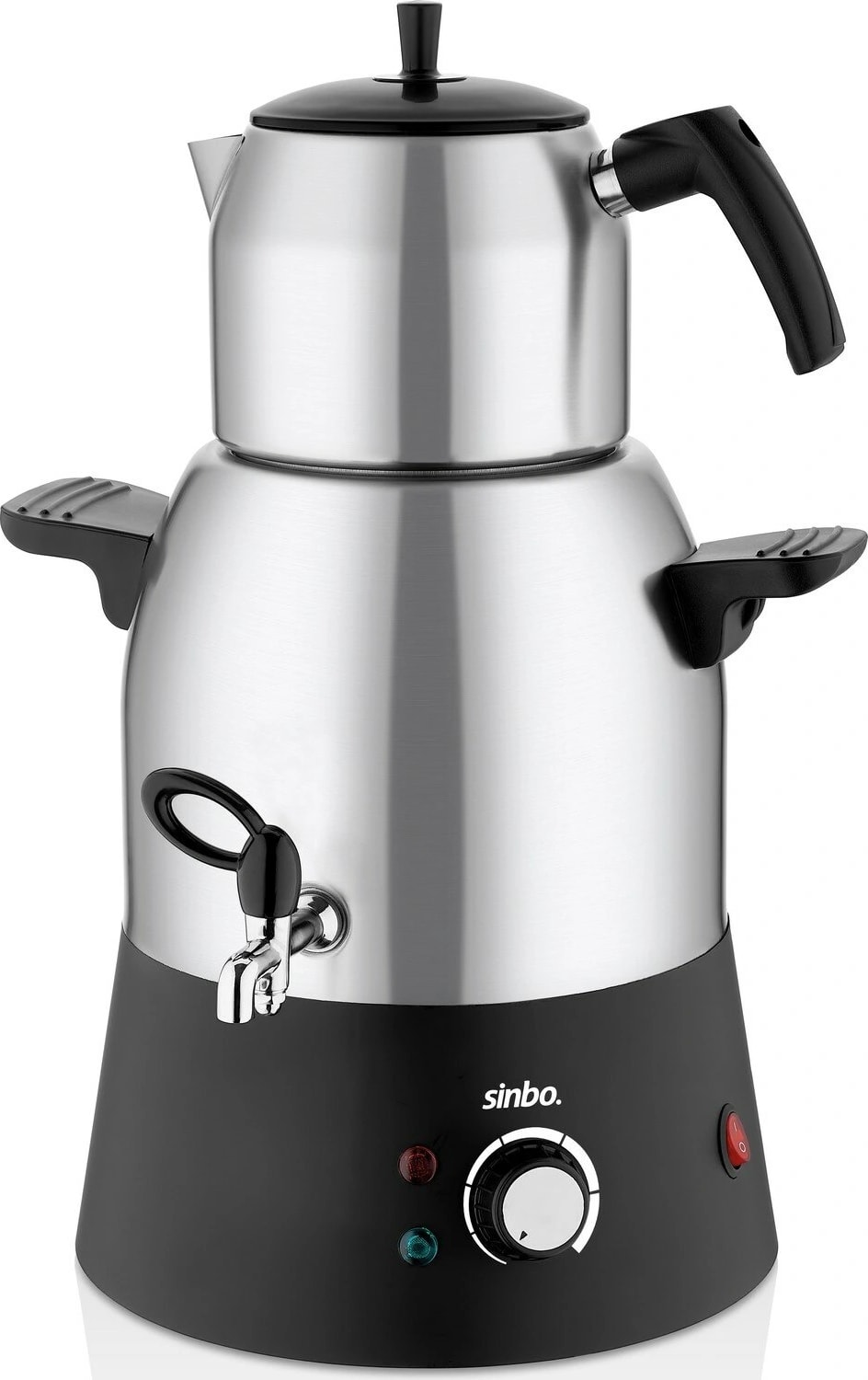 Elektrikli Semaver Muslukluçay Makinesi Çaycı Çelik Su Kazanı=3lt - Çelik Demlik=1.1lt 1000W STM-5817 (5047)