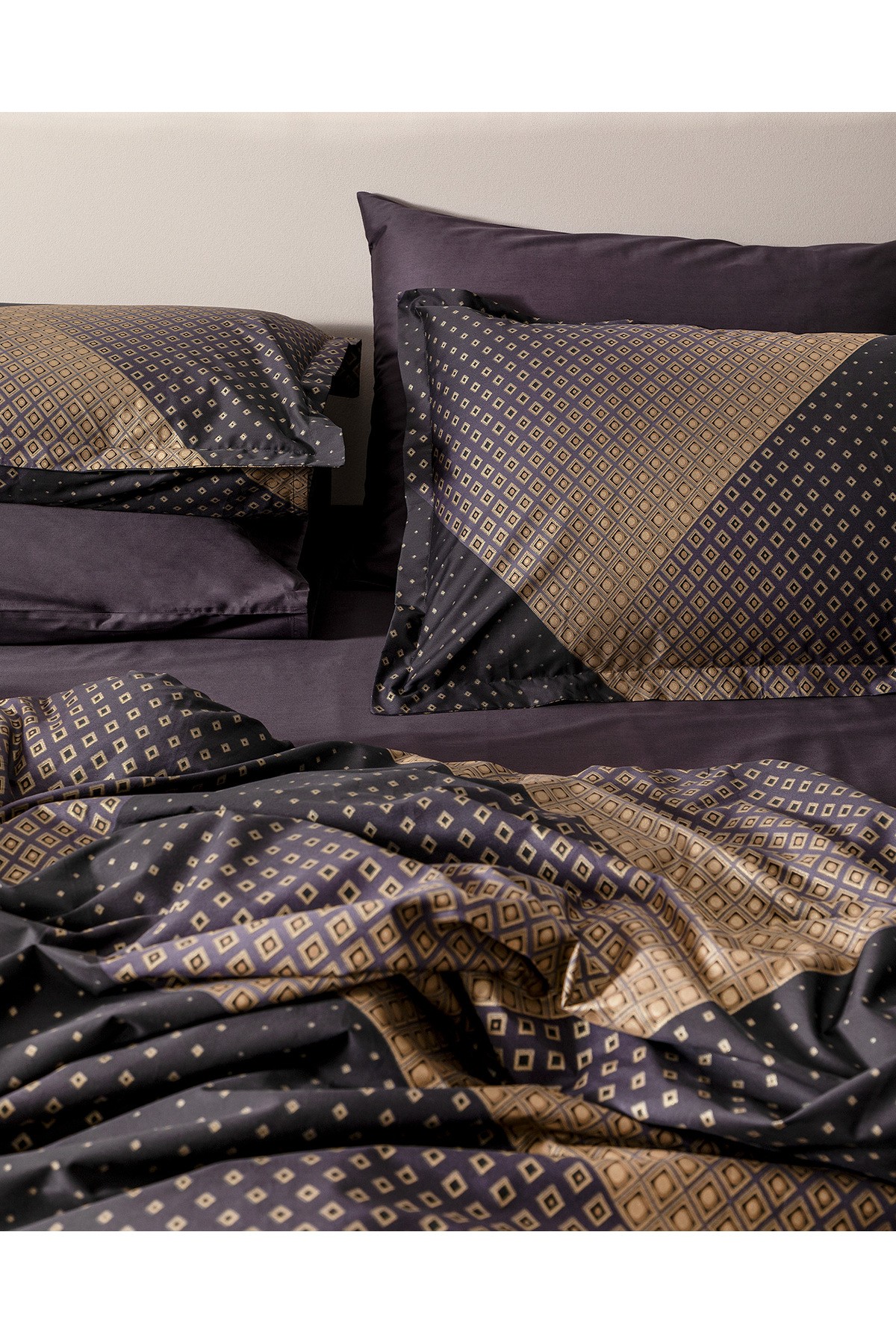 Aleon King Size Baskılı - 300TC Saten Nevresim Takımı