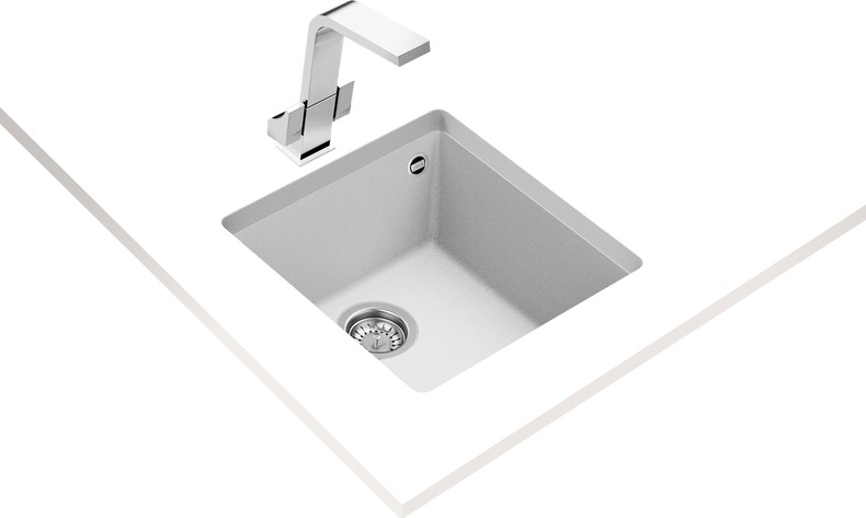 Square 40 x 40 Tg Tezgahaltı Beyaz Granit Evye
