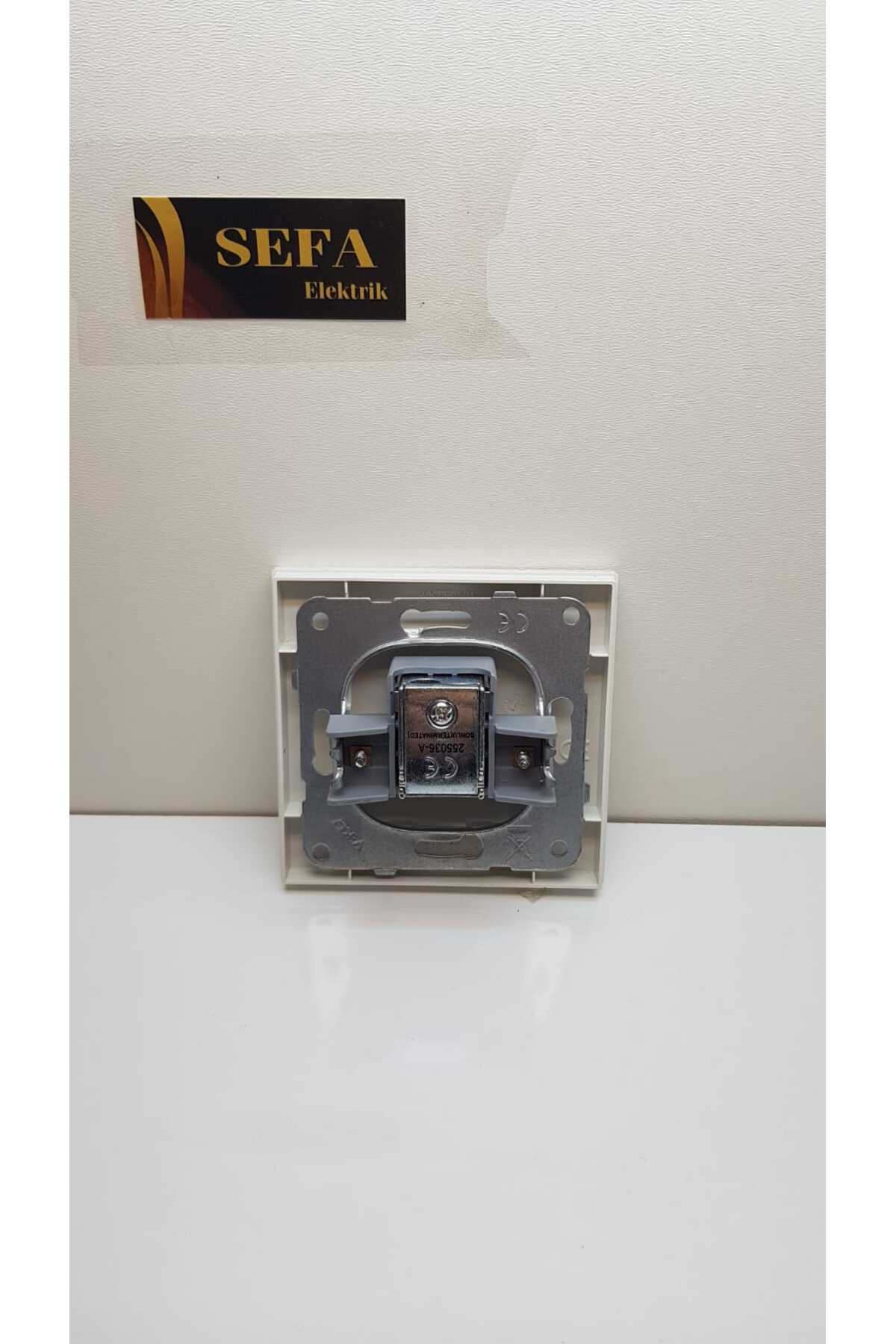 UYDU PRİZİ F KONNEKTÖRLÜ ÇERÇEVELİ BEYAZ  KARRE SERİSİ