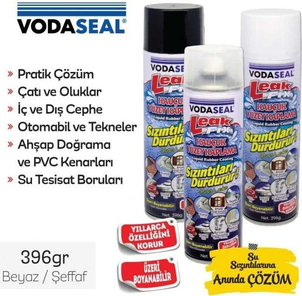 3 Lü Paket Leak Fix Su Geçirmez Sızdırmaz Sprey 396 gr Beyaz
