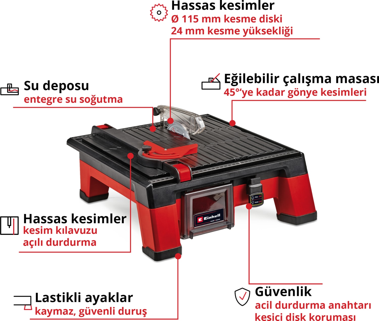 Akülü Seramik Kesme Makinesi TE-TC 18/115 Li-Solo Power X-Change (Li-Ion, 18 V, Maks. 3.800 dk-1, 115 mm Kesme Diski İçerir, Akü ve Şarj Cihazı Dahil Değildir) - 4301190