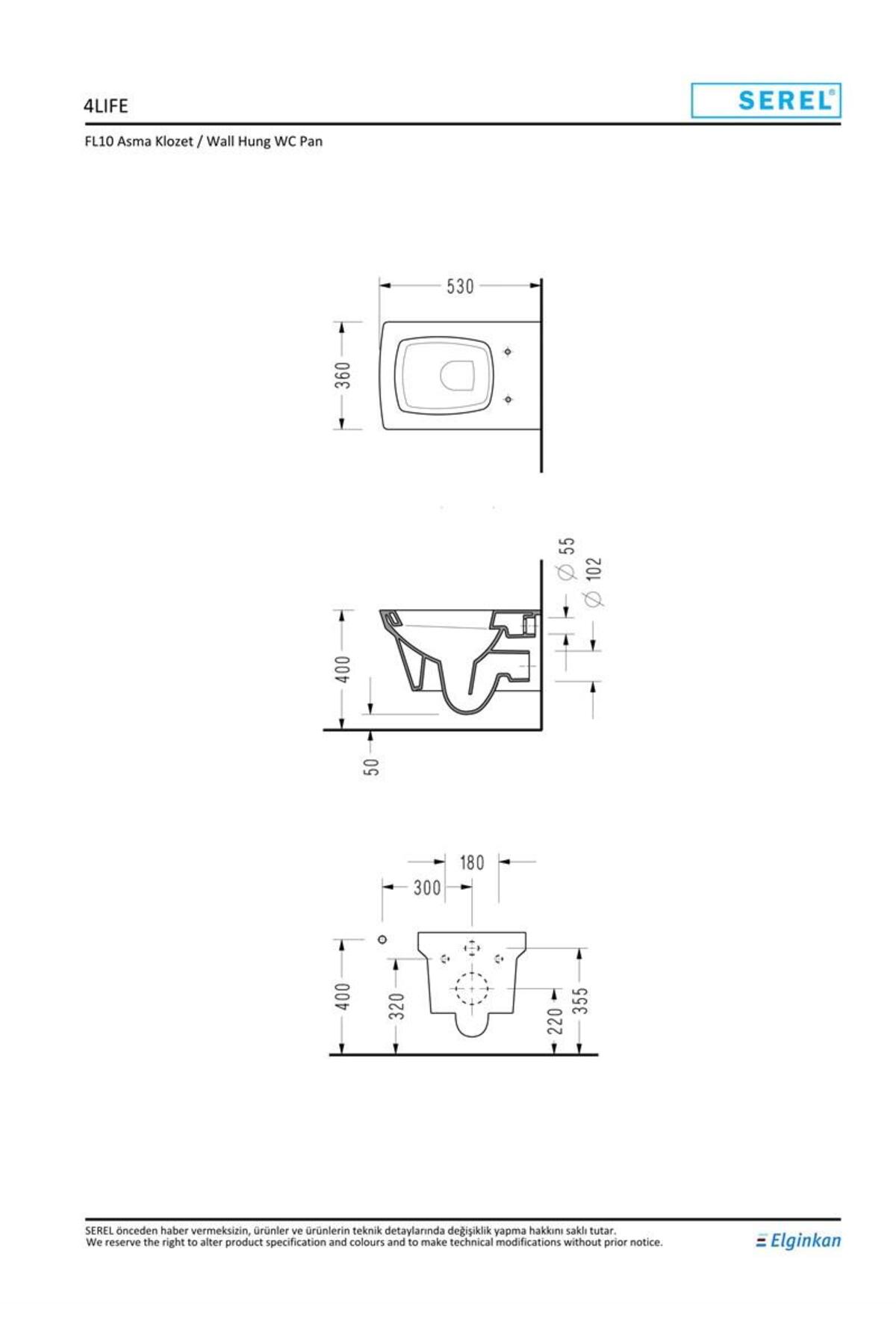 Serel 4life 53 Cm Asma Klozet - Kapak Hariç FL10ADS110H
