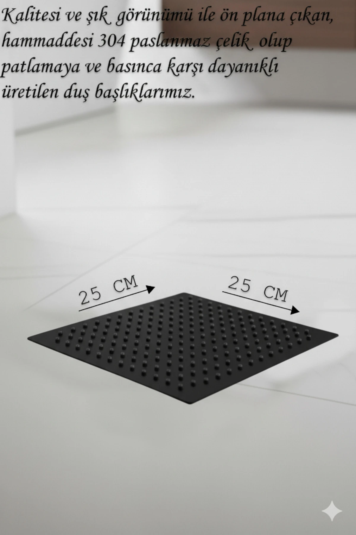 Robot Duş Takımı Metal Bacaklı ve El ve Tepe Başlığı Siyah Renk Lüks Ağır Tip Banyo Duş Seti